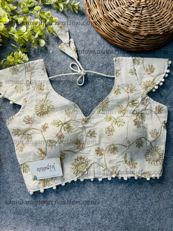 KHADI CAP SLEEVES BLOUSE