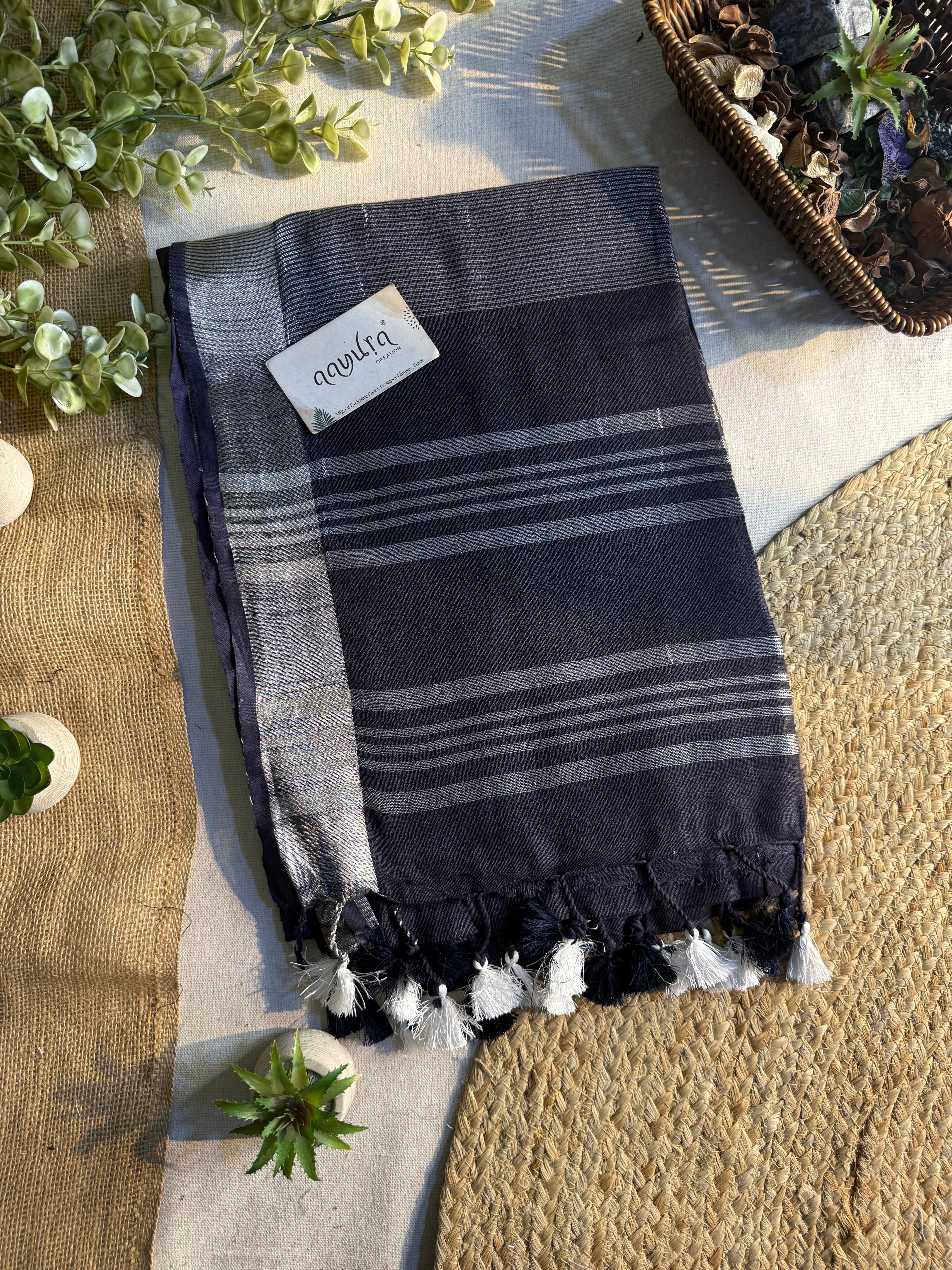 D-Linen Cotton Saree