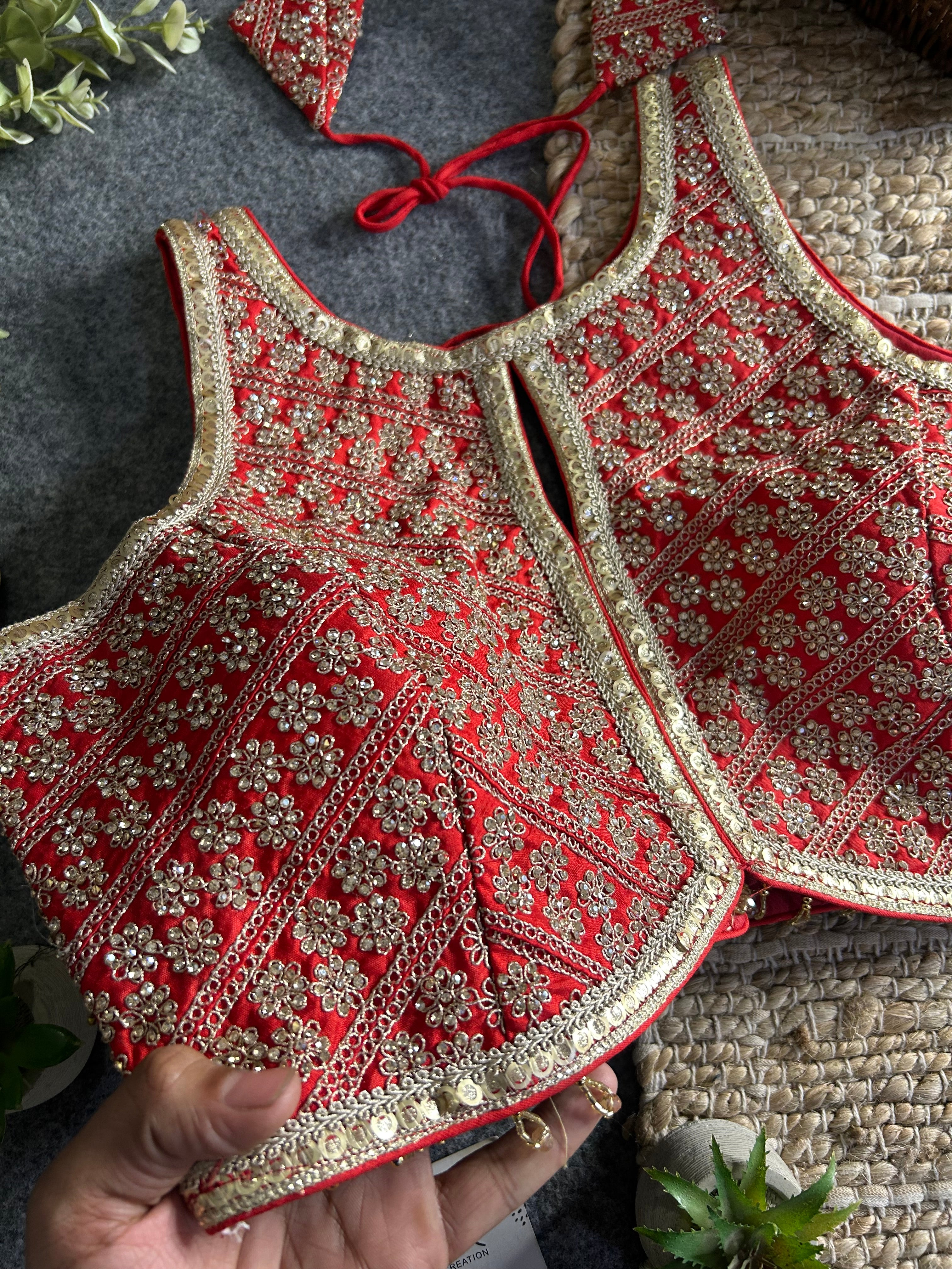 Heavy Stone Work Designer Lace Blouse