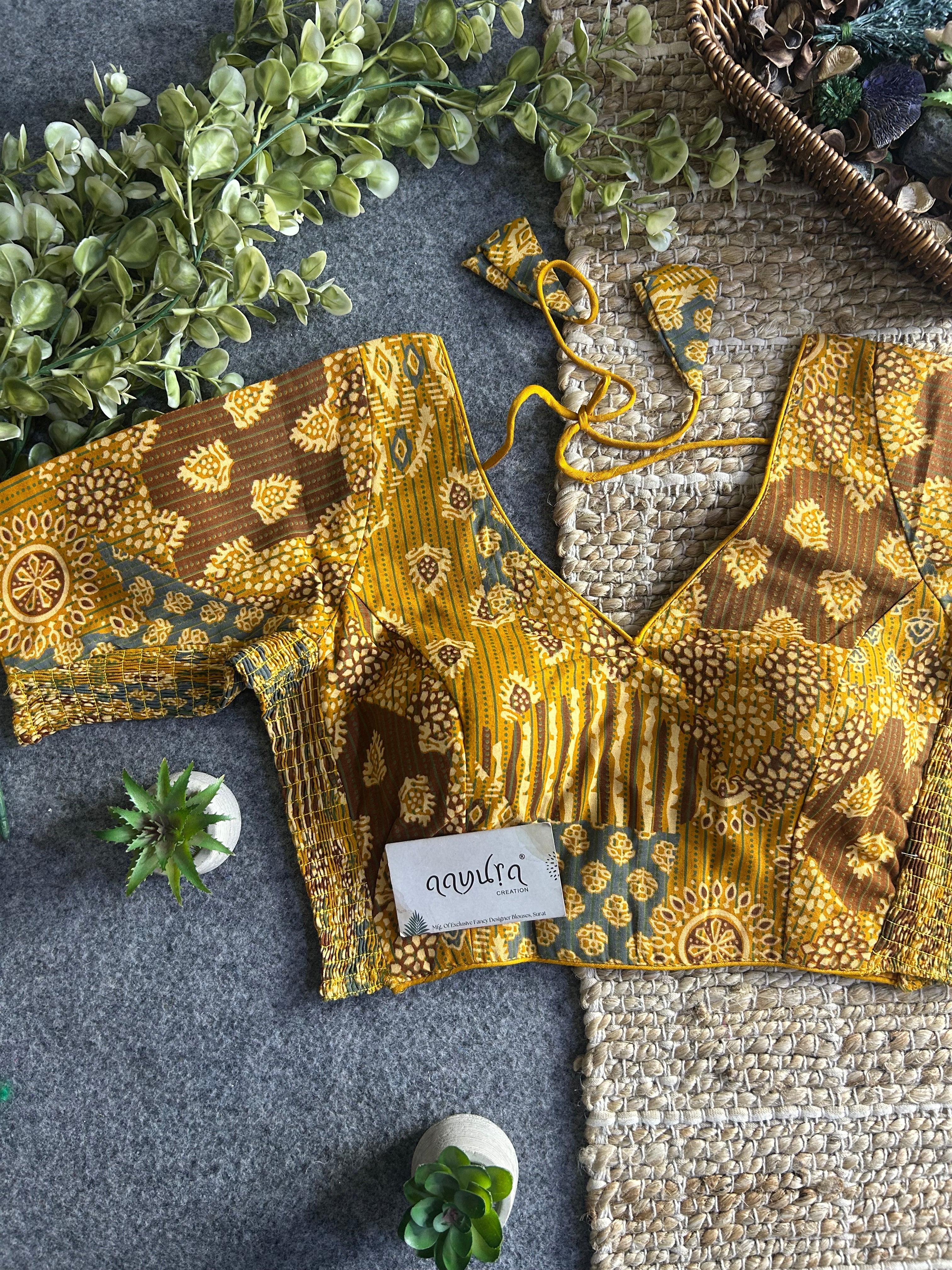 Comfort Fit Ajrakh Print Blouse