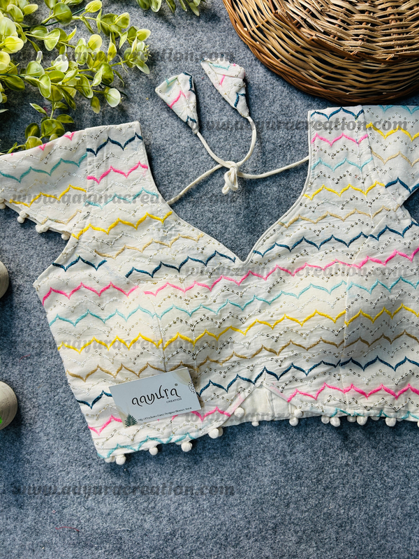 KHADI CAP SLEEVES BLOUSE