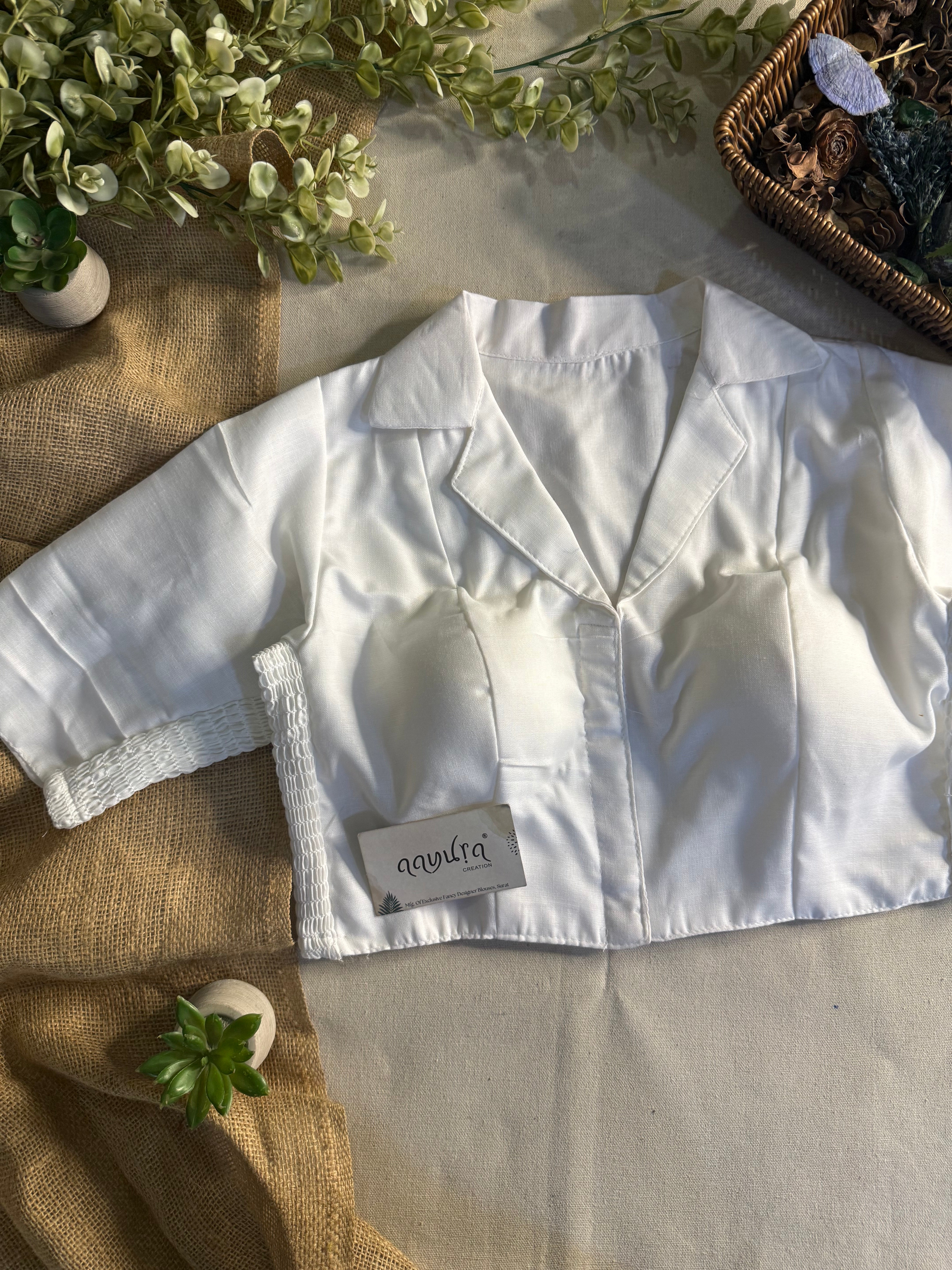 Comfort Fit Cotton Coller Blouse