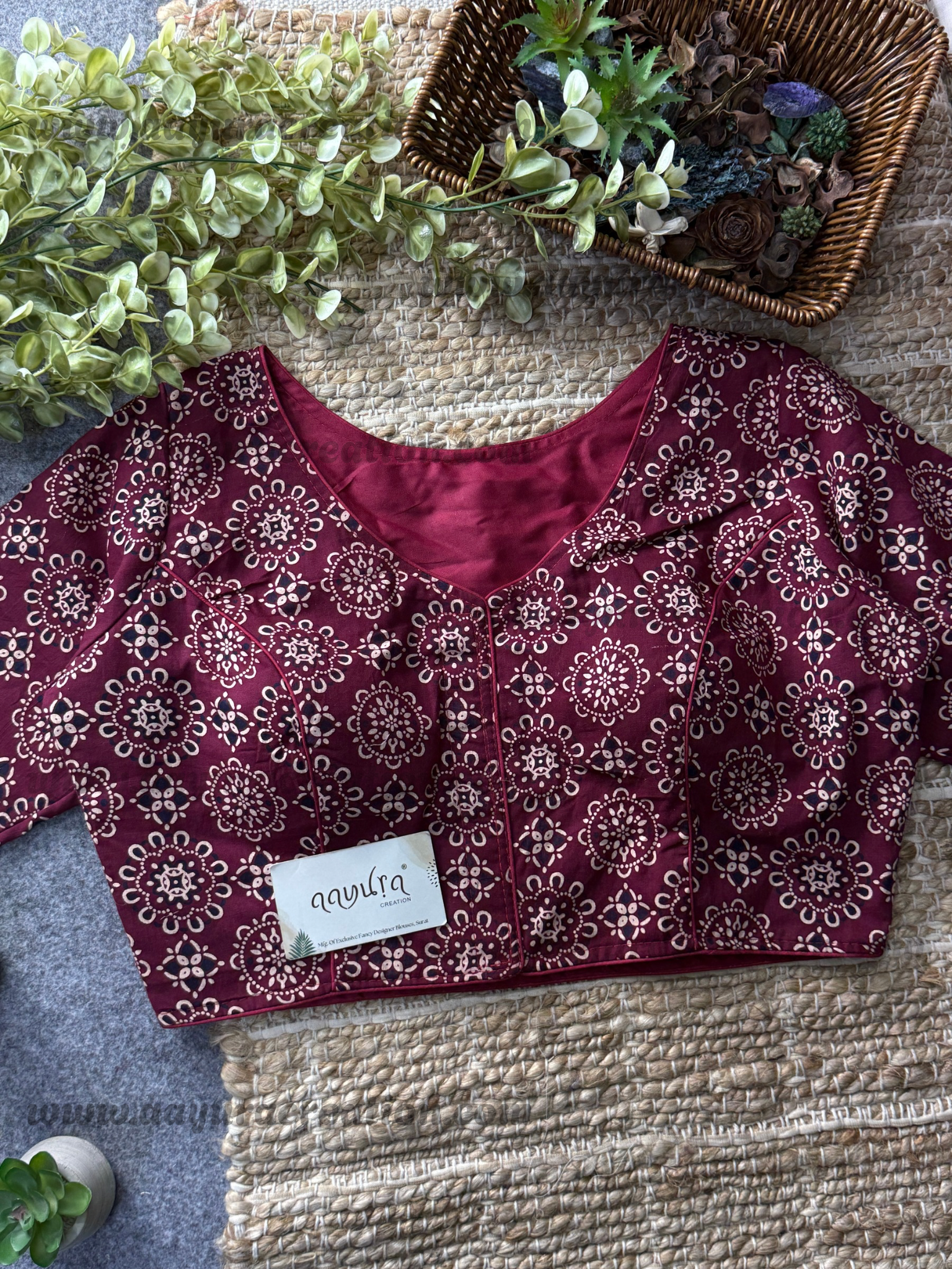 Ajrakh Boatneck Blouse