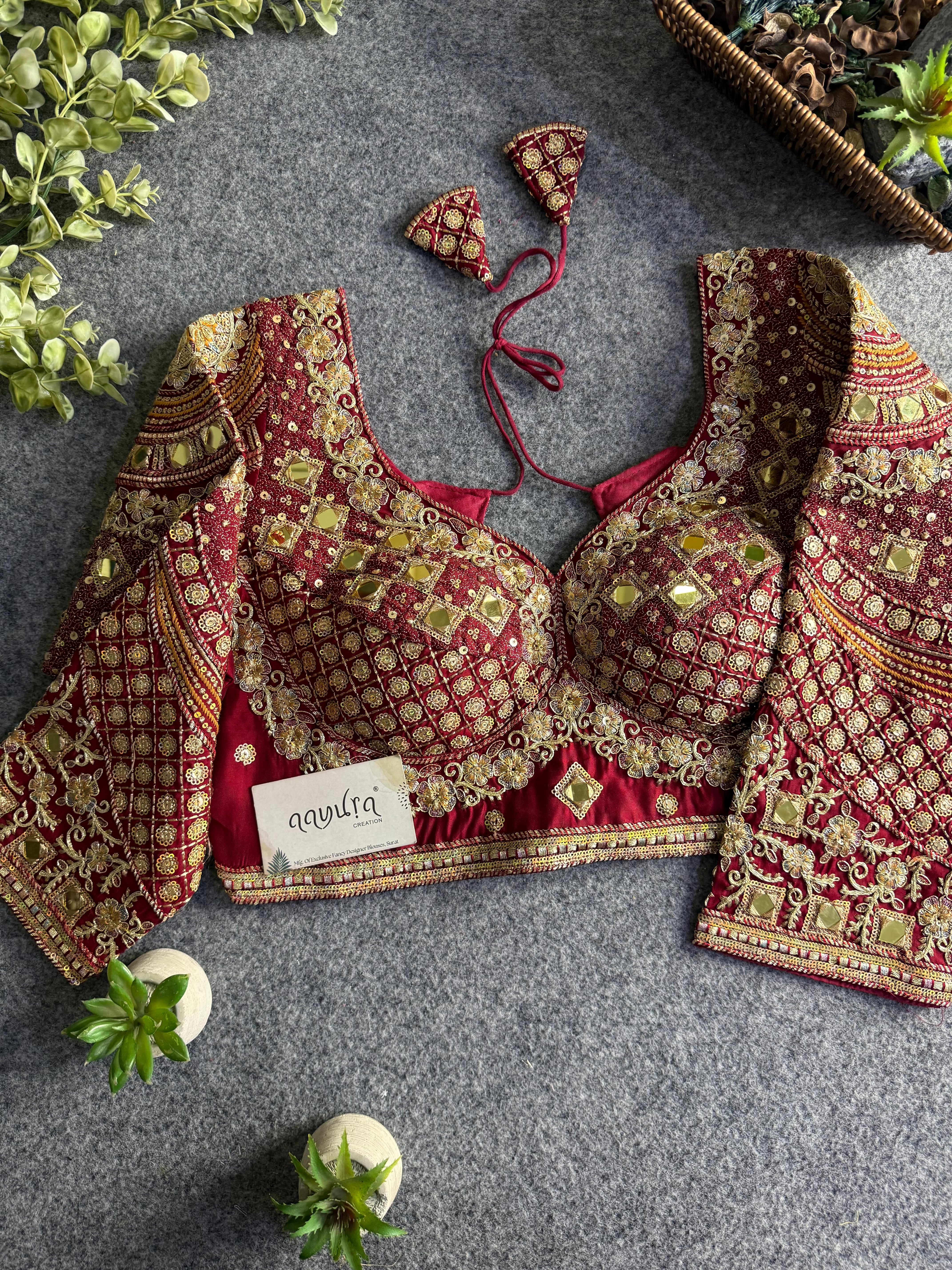 Heritage Embroidery Mirror Work Blouse
