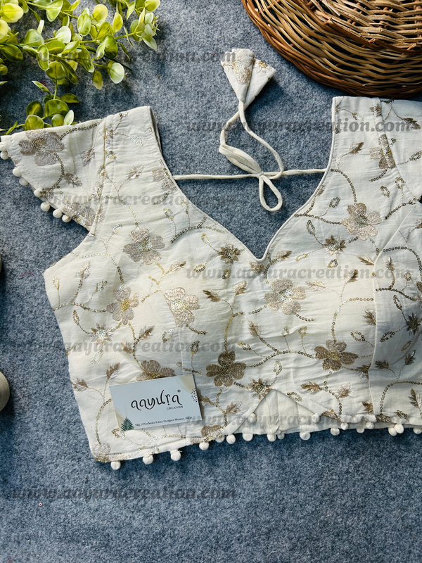 KHADI CAP SLEEVES BLOUSE