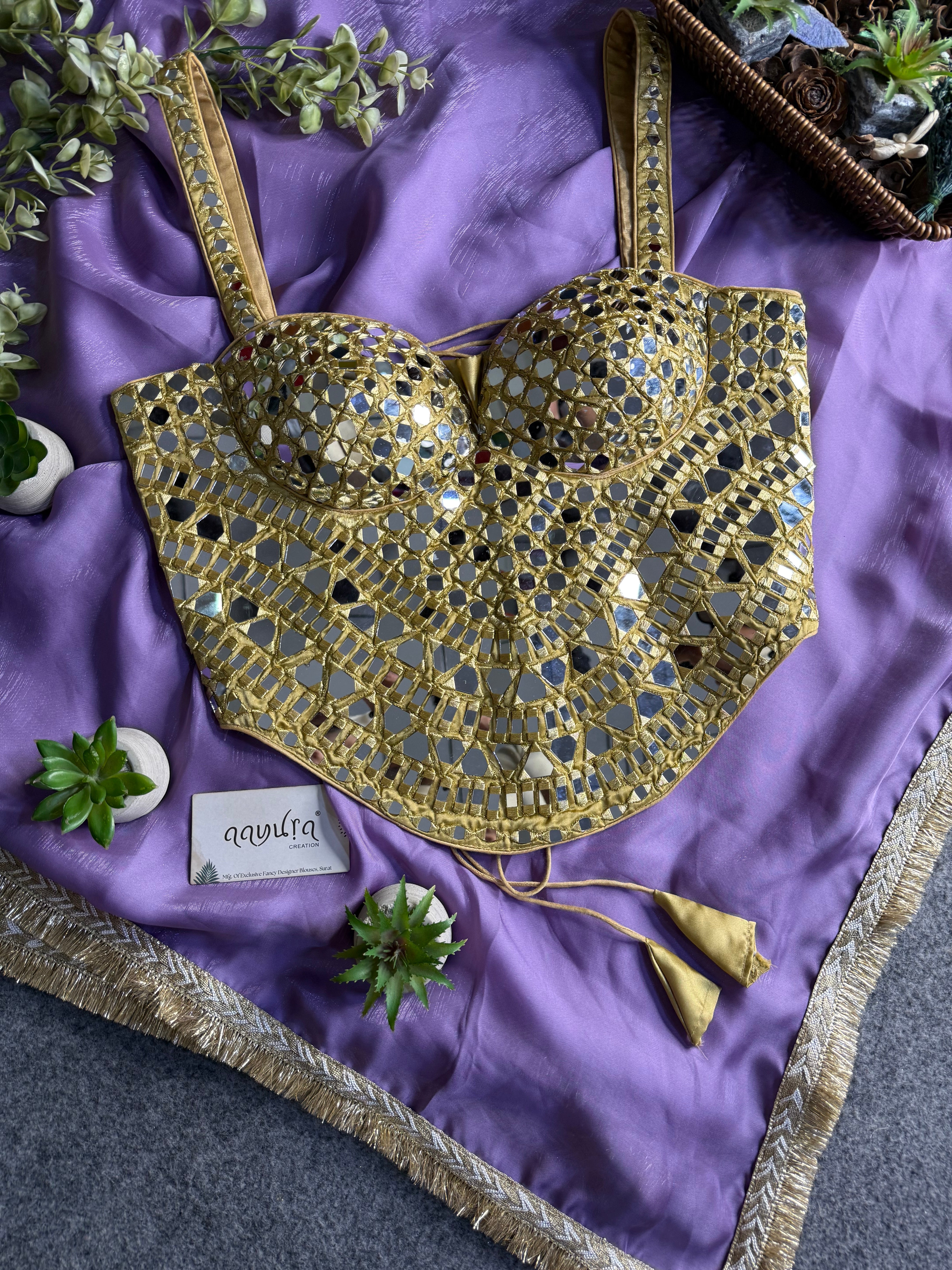 Luxe Bloom Burberry Satin Silk Saree Set