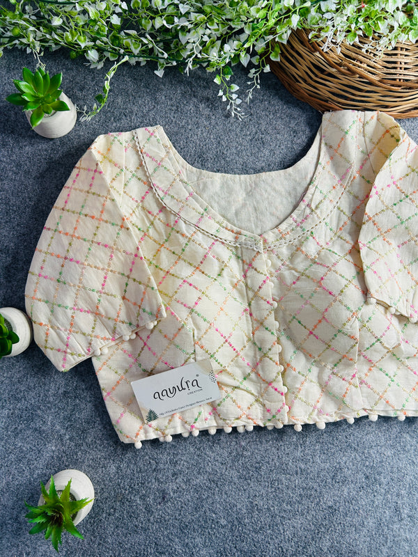 Khadi Cotton Collar Blouse