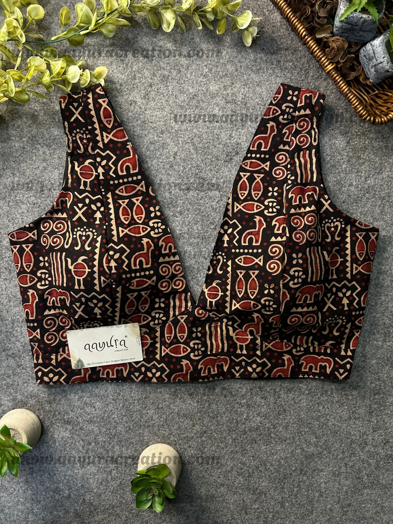 Ajrakh V Neck