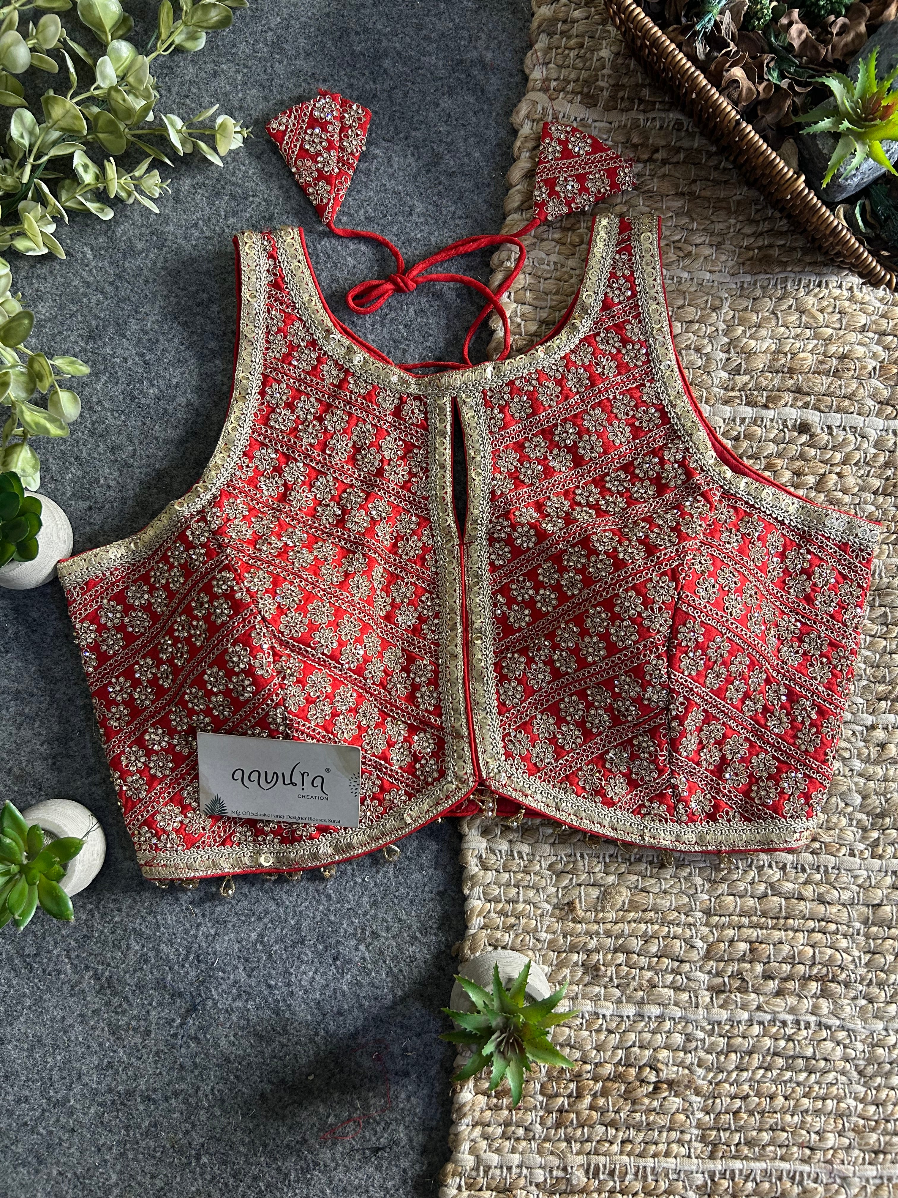 Heavy Stone Work Designer Lace Blouse