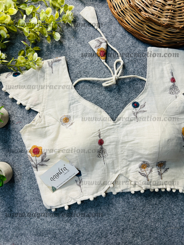 KHADI CAP SLEEVES BLOUSE