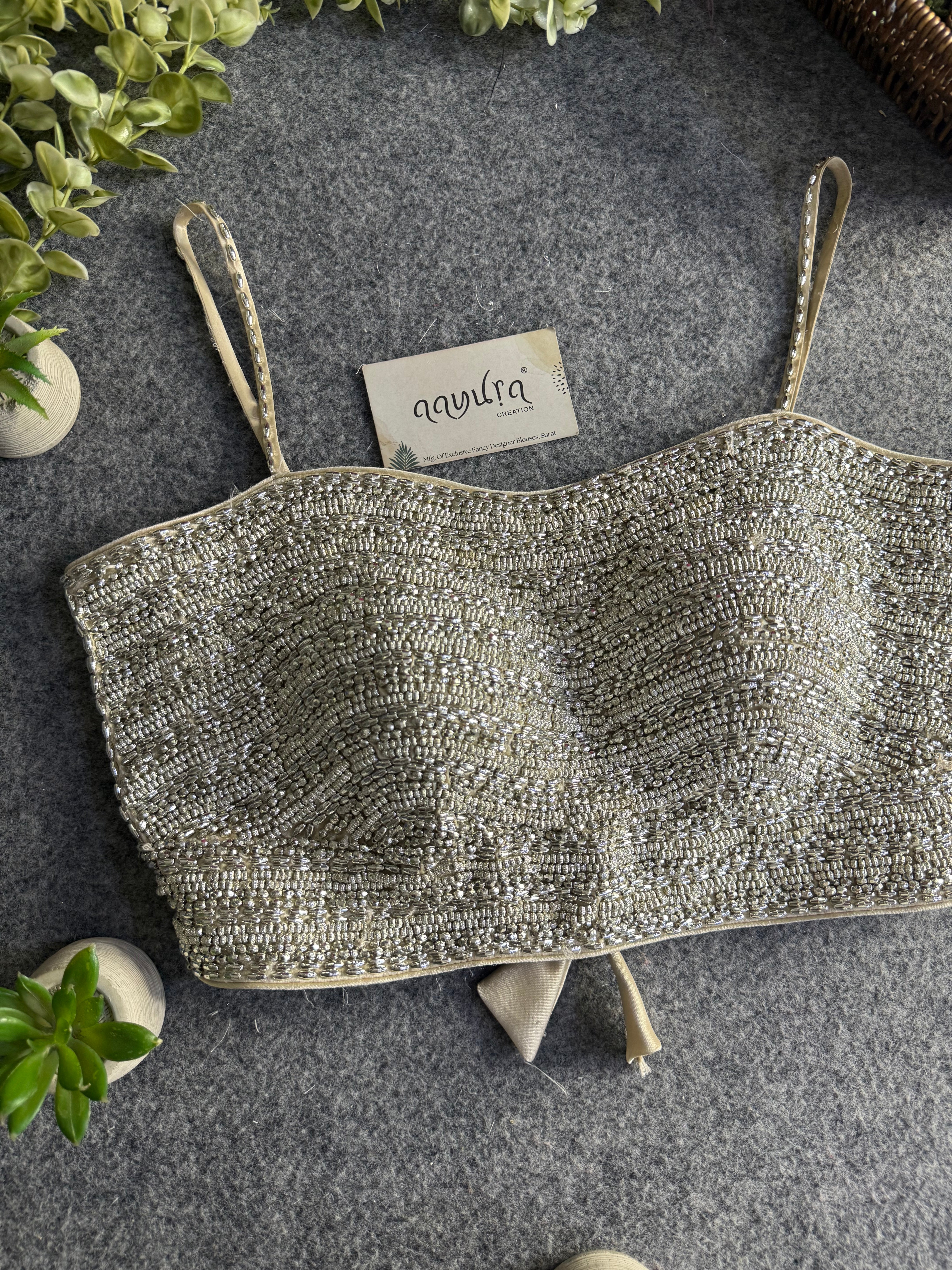 Elegant Pearl Strap Silk Blouse