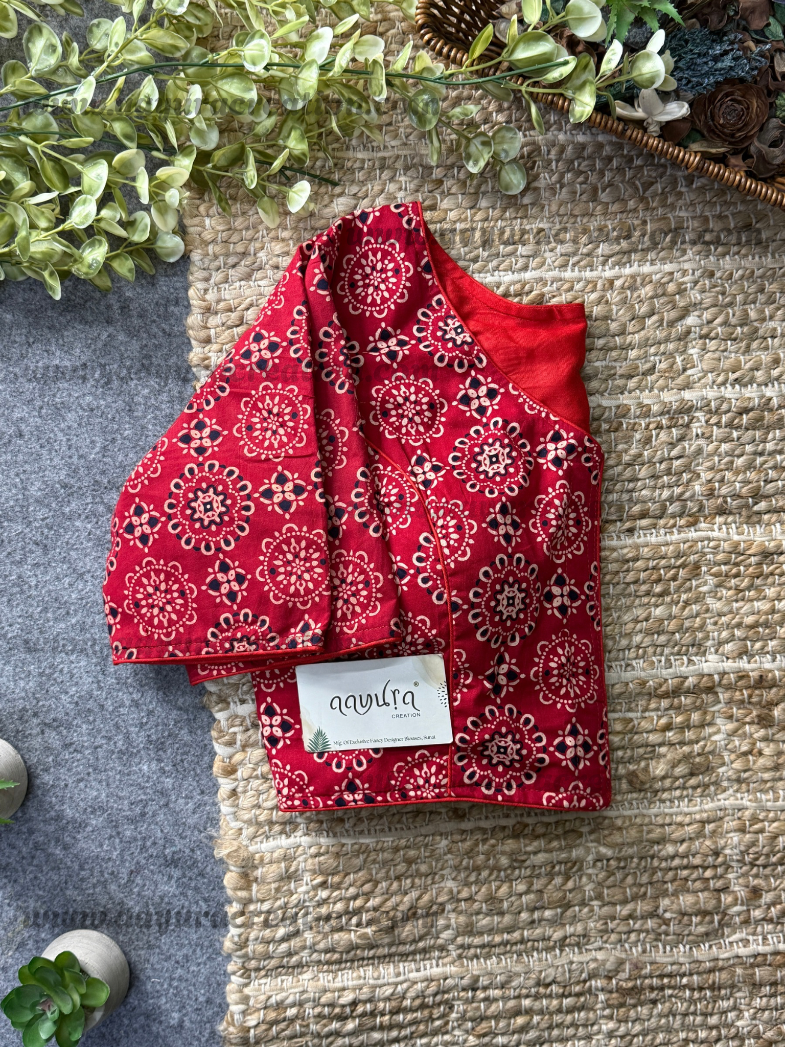 Ajrakh Boatneck Blouse