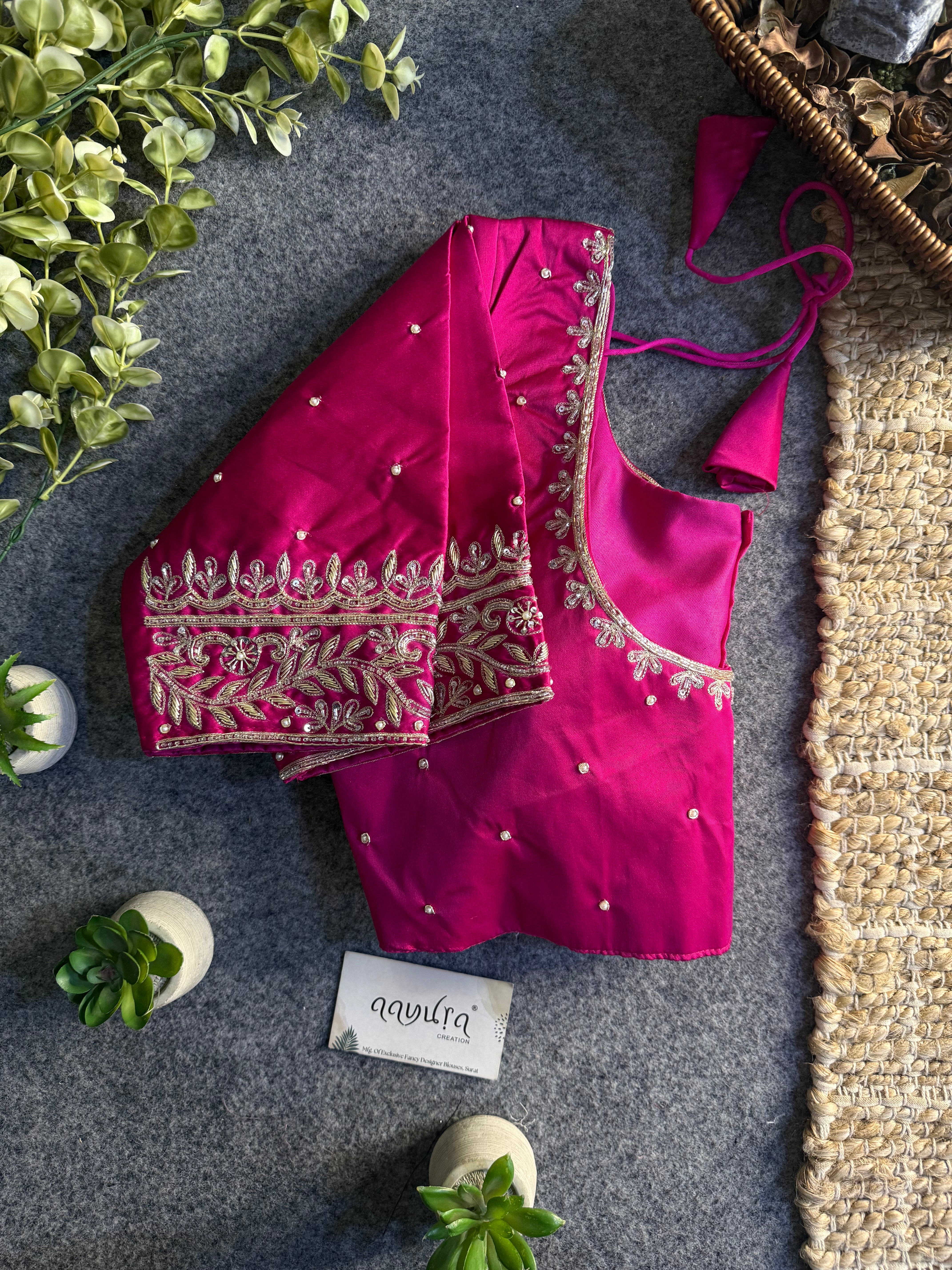 Royal Zardosi Silk Front-Open Blouse