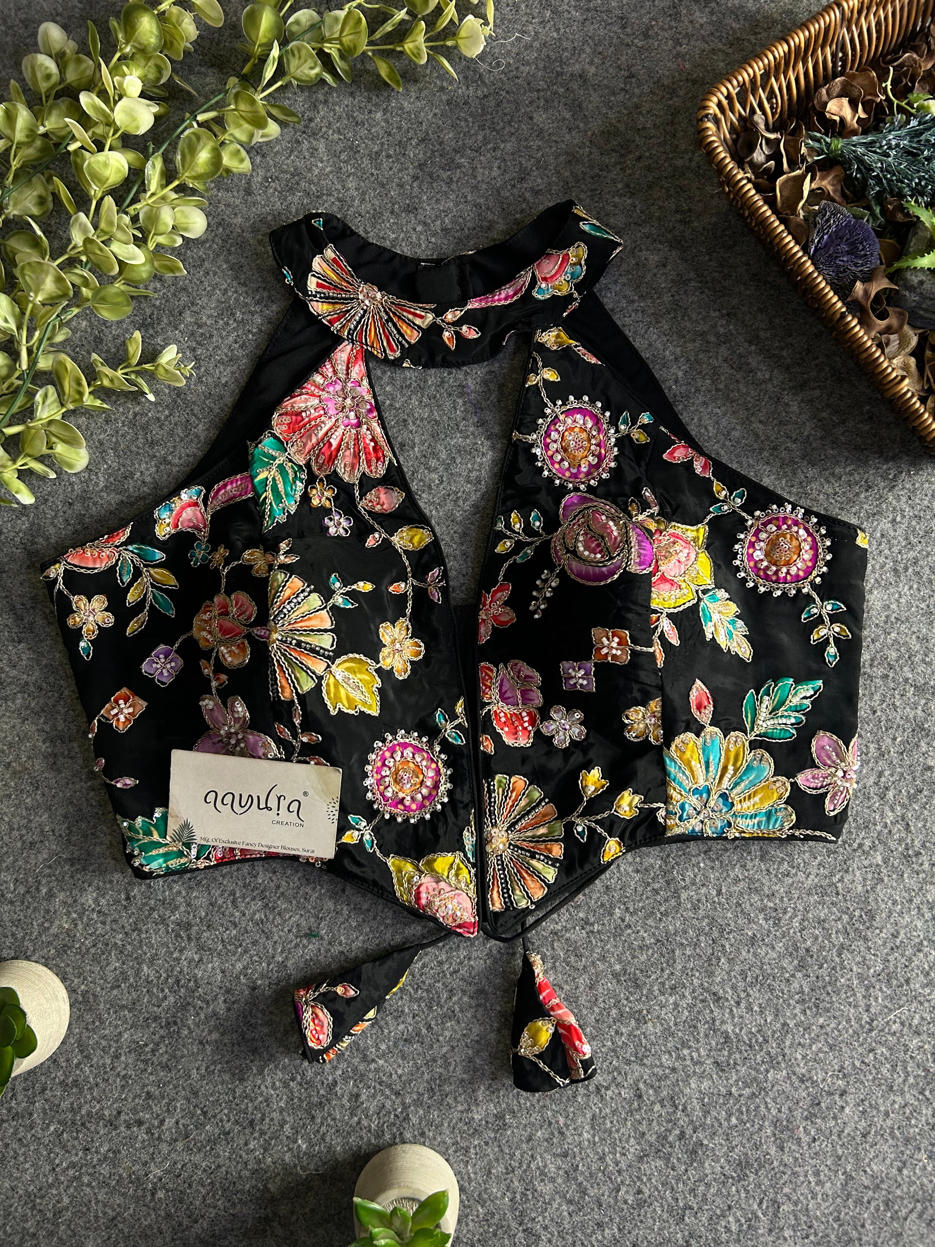 Noor Crape Silk Halter Blouse