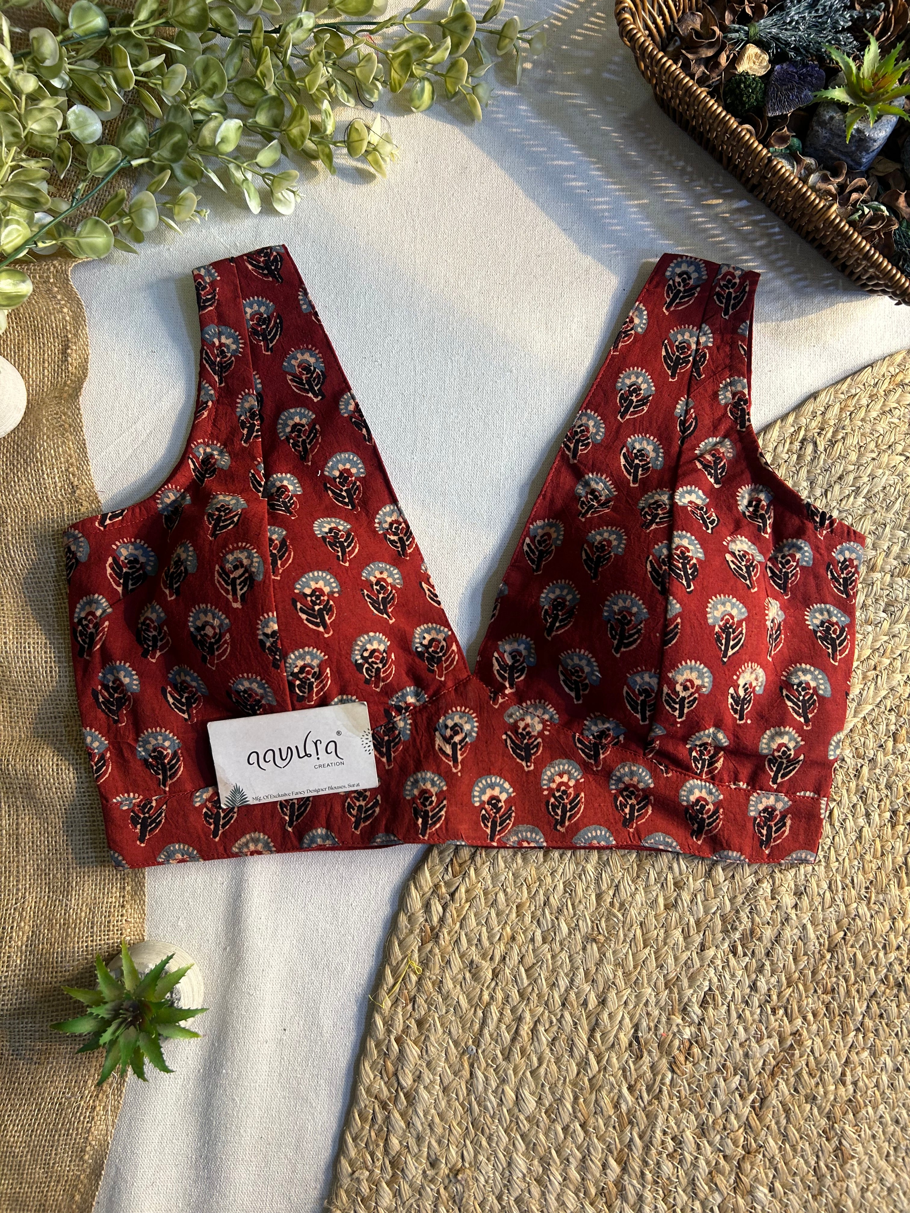Ajrakh V Neck