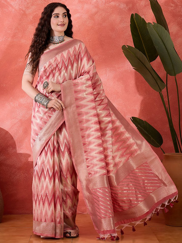 Zari Wave – Chevron Jacquard Saree