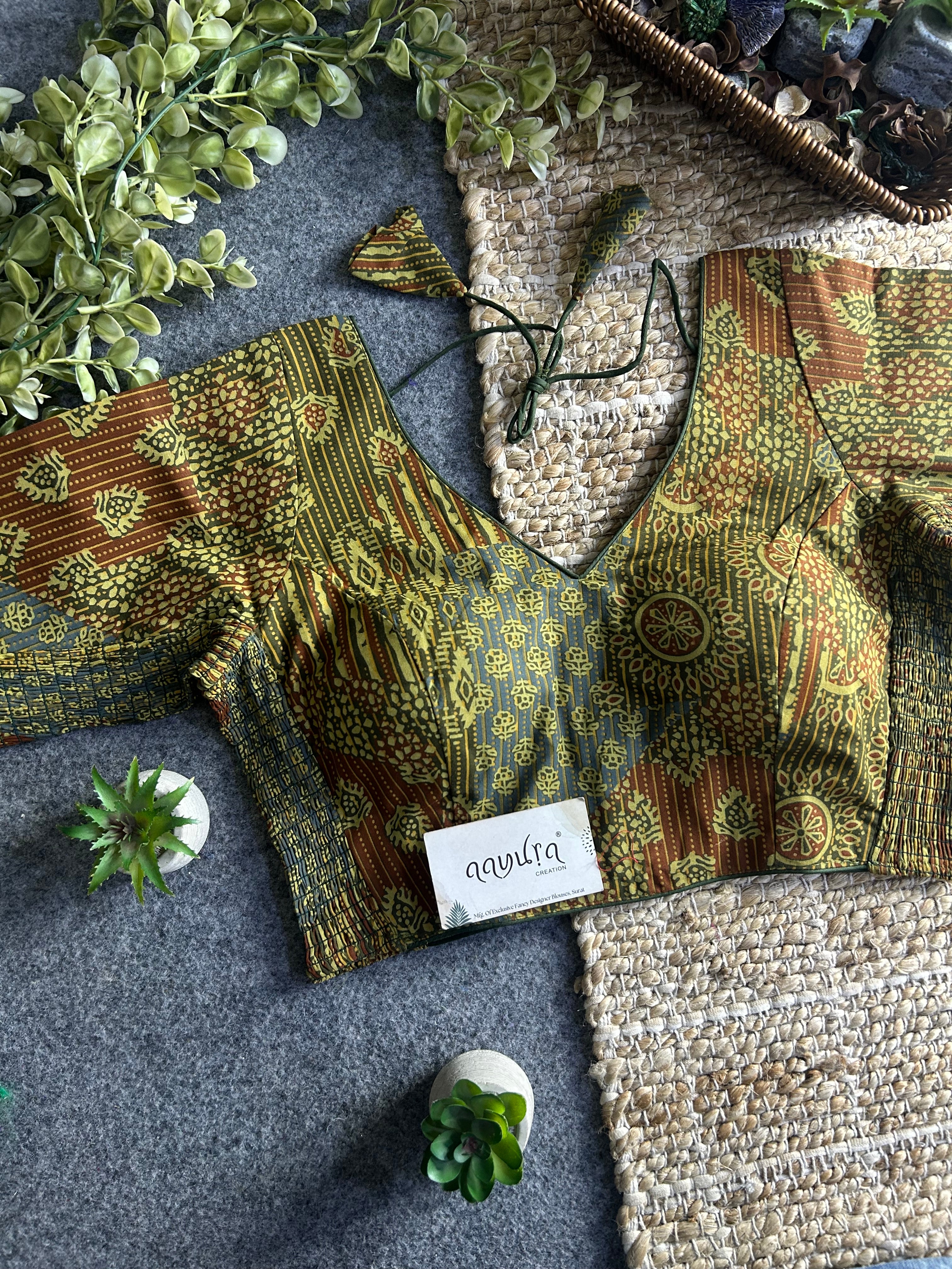Comfort Fit Ajrakh Print Blouse