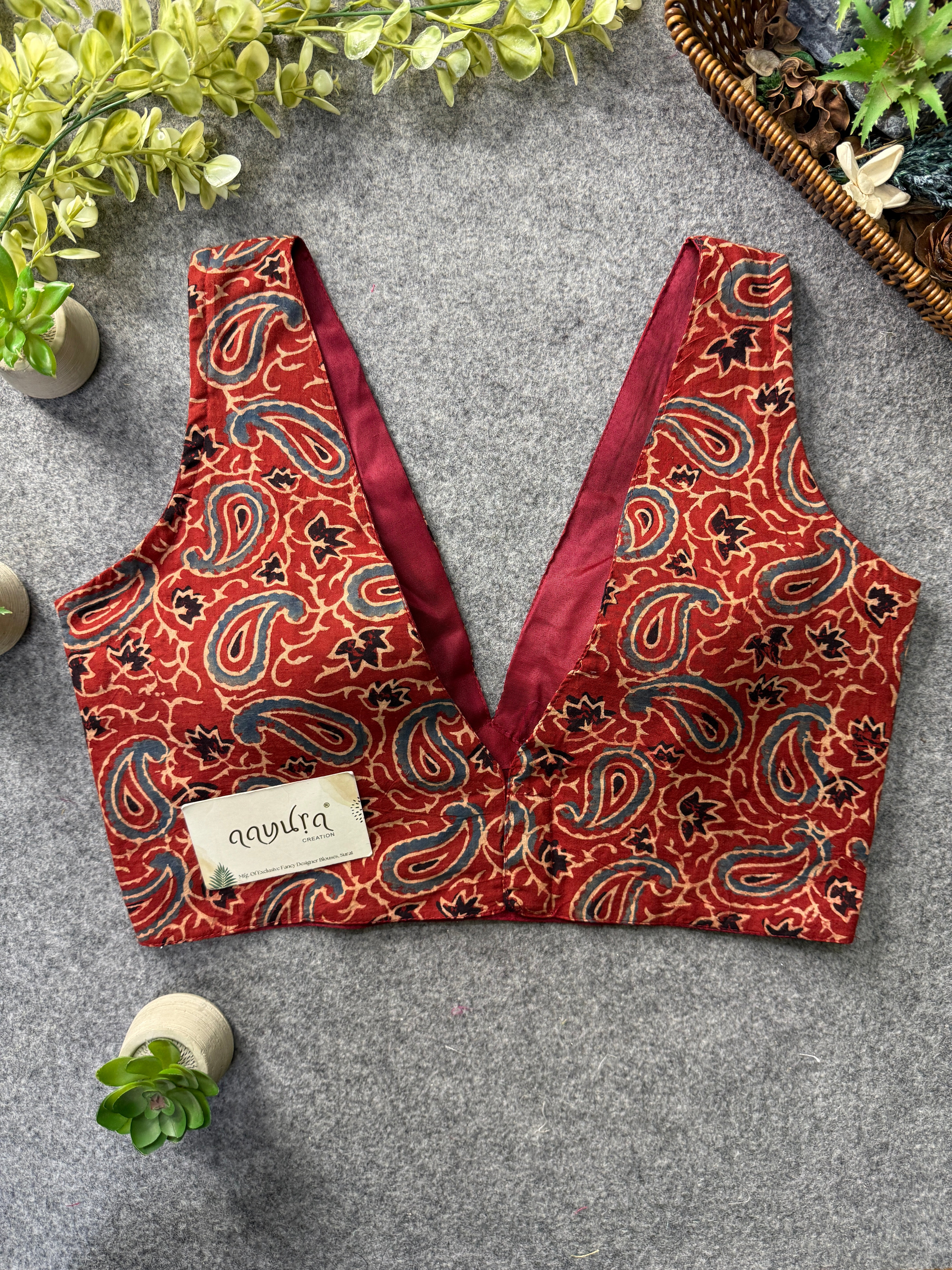 Ajrakh V Neck