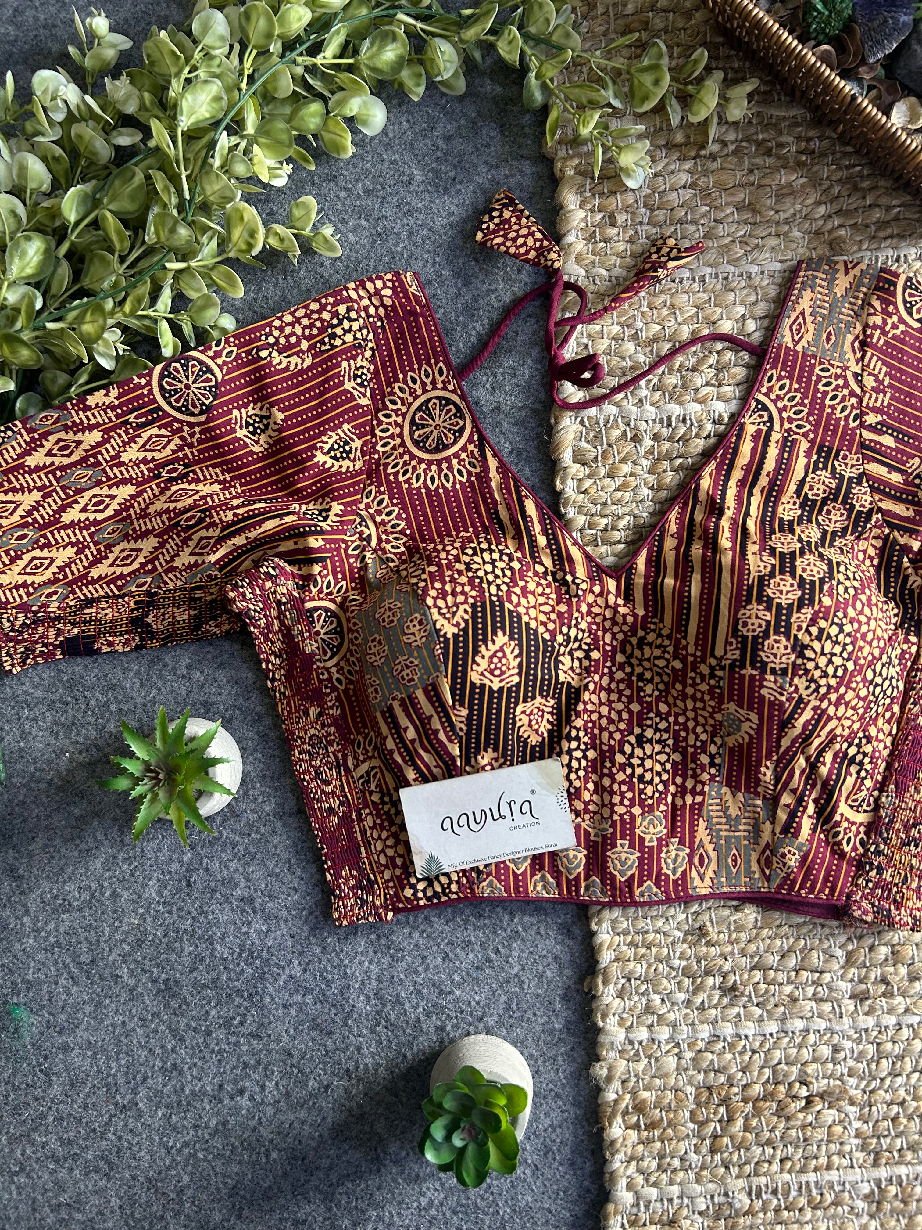 Comfort Fit Ajrakh Print Blouse