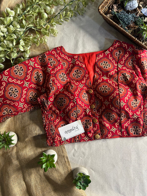 Comfort Fit Cotton Print Blouse