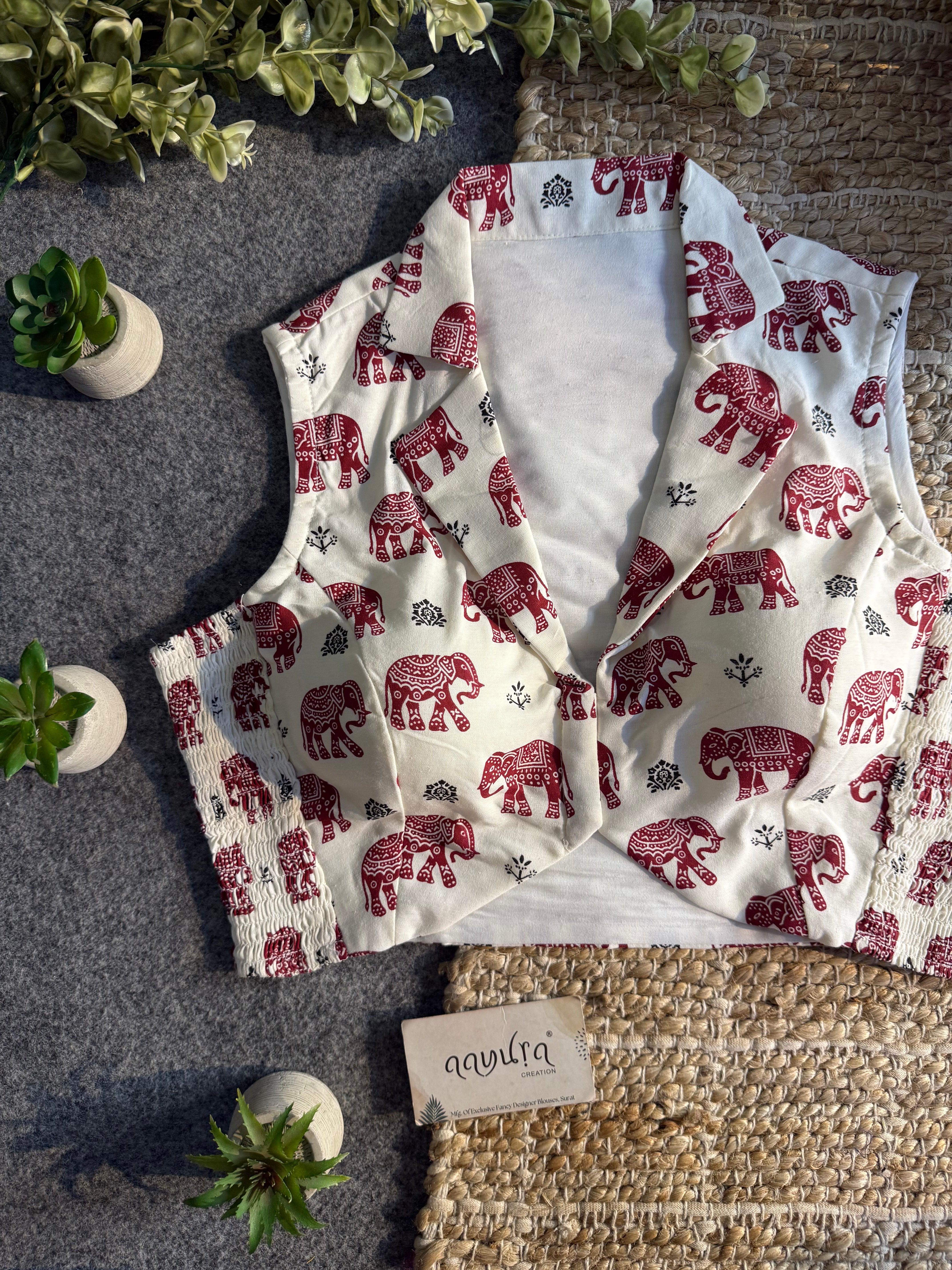 Stretch Hathi Print Blouse