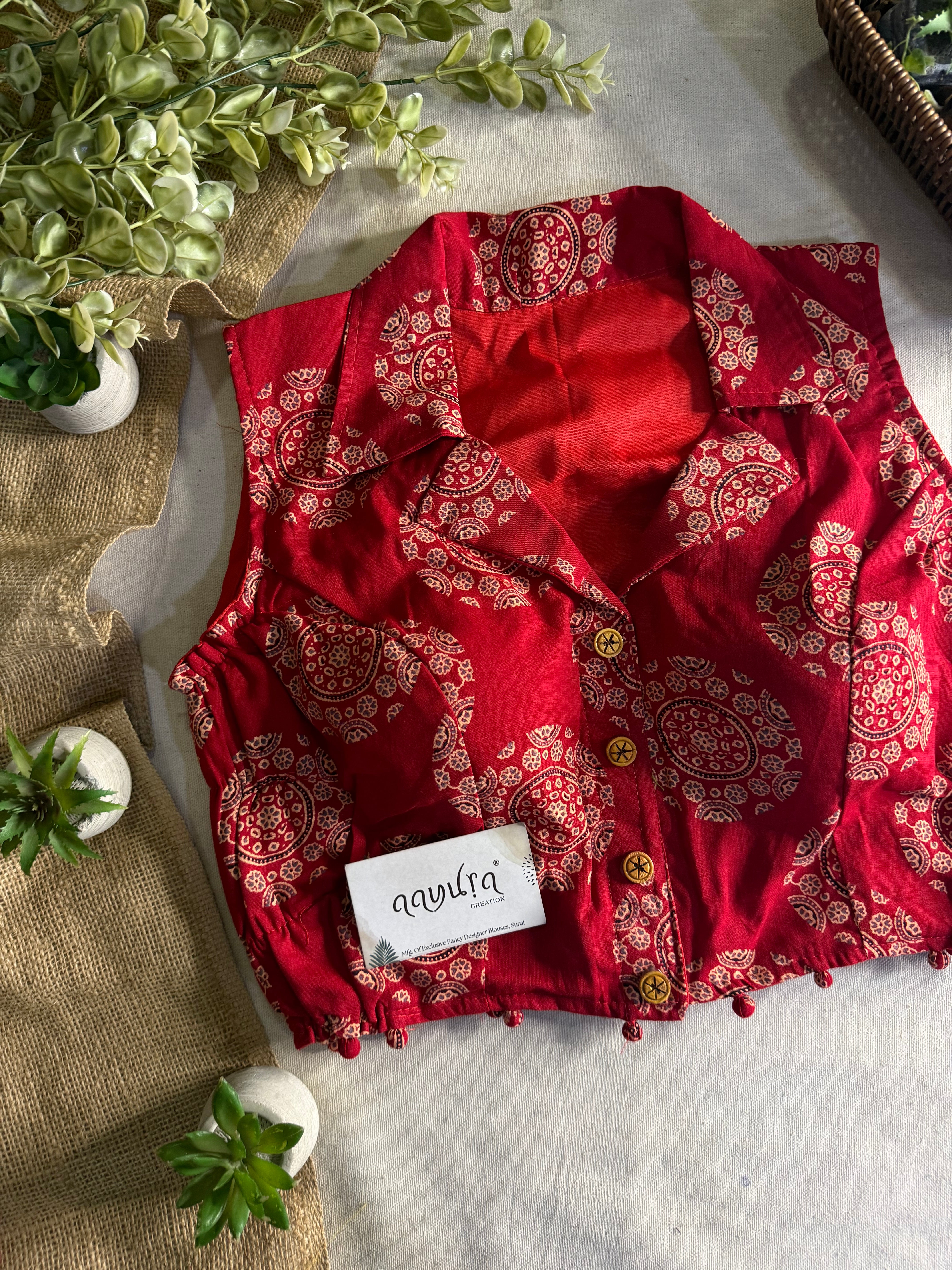 Ajrakh Streatchable Blouse