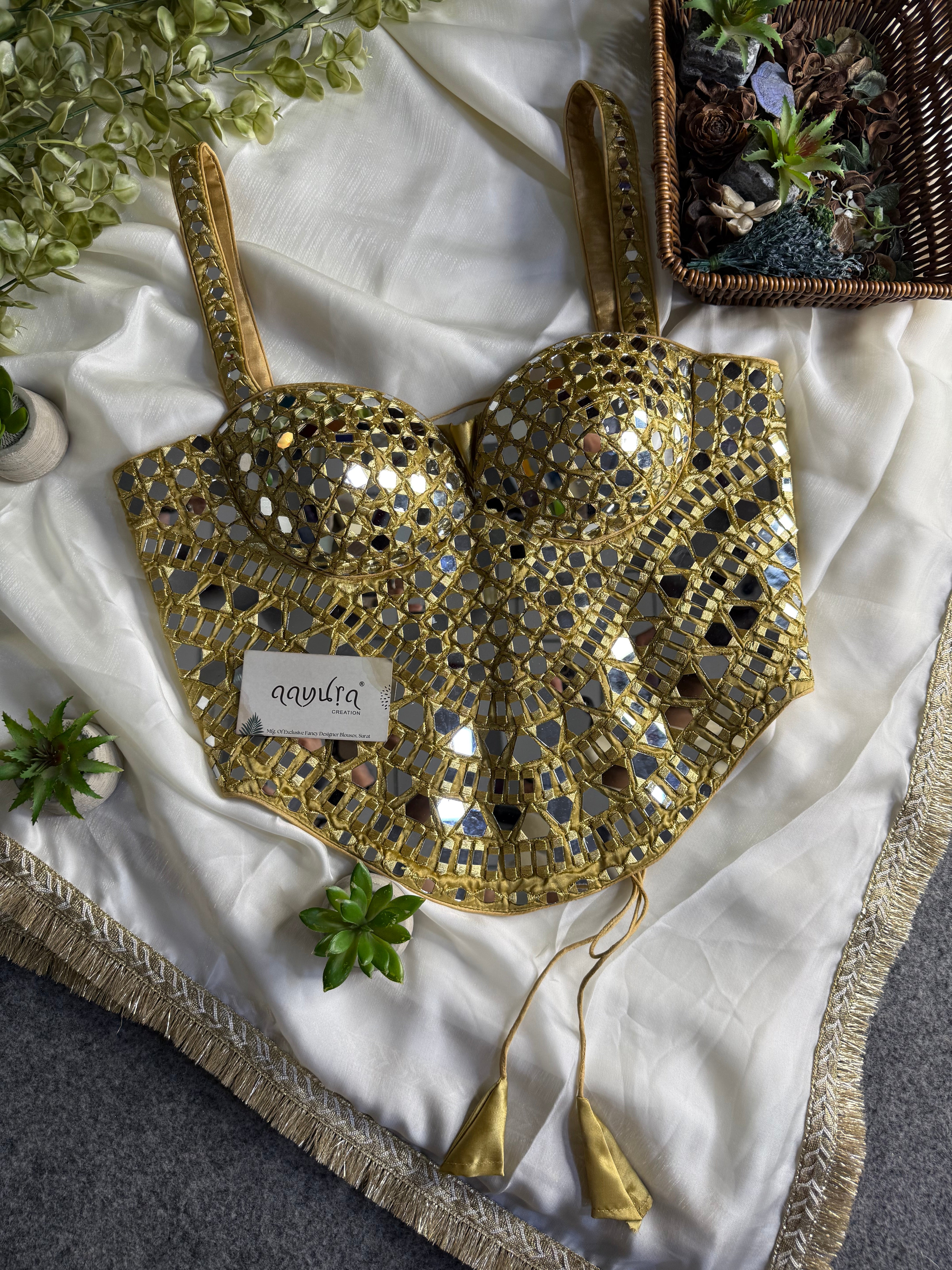 Luxe Bloom Burberry Satin Silk Saree Set