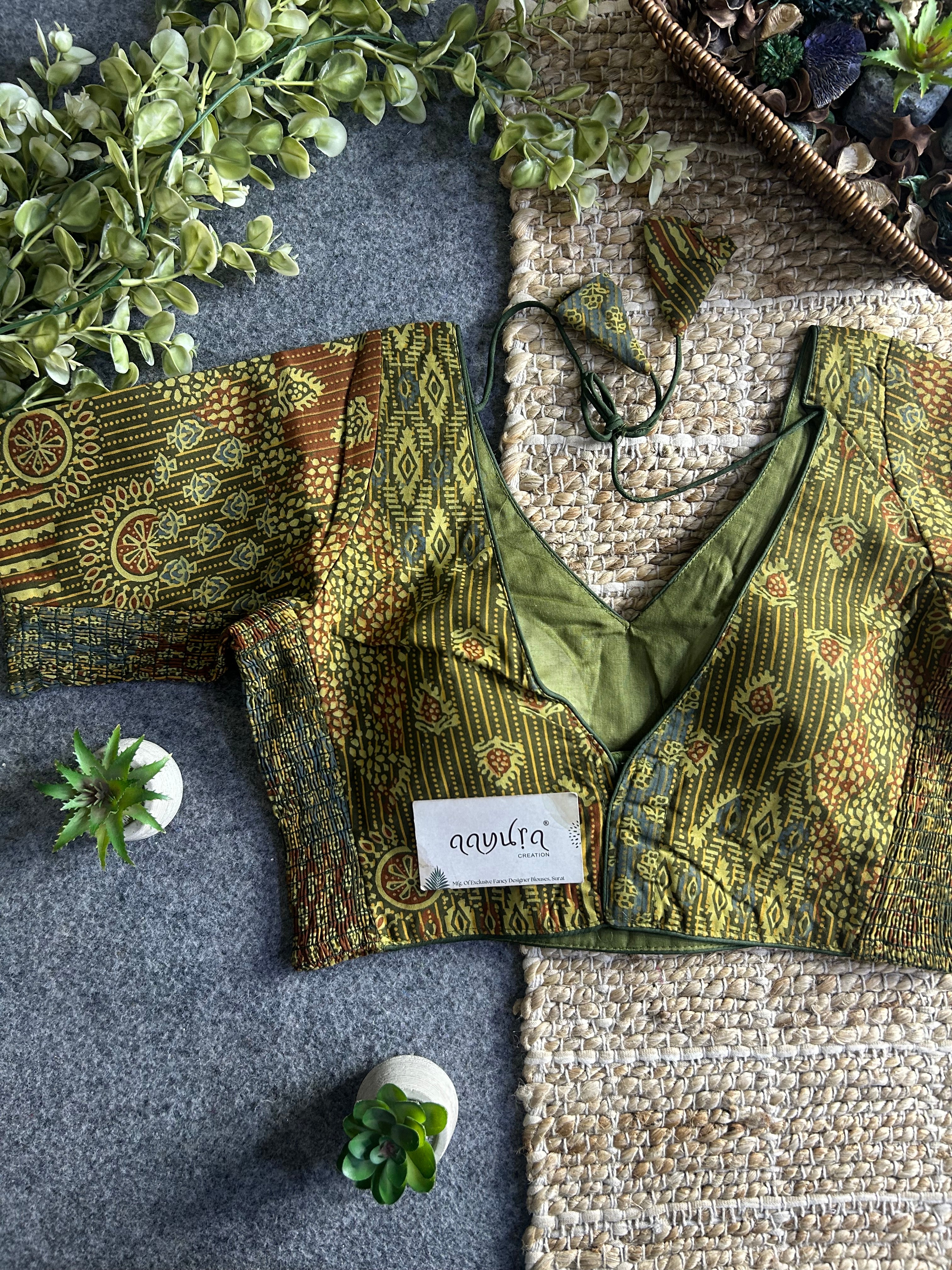Comfort Fit Ajrakh Print Blouse