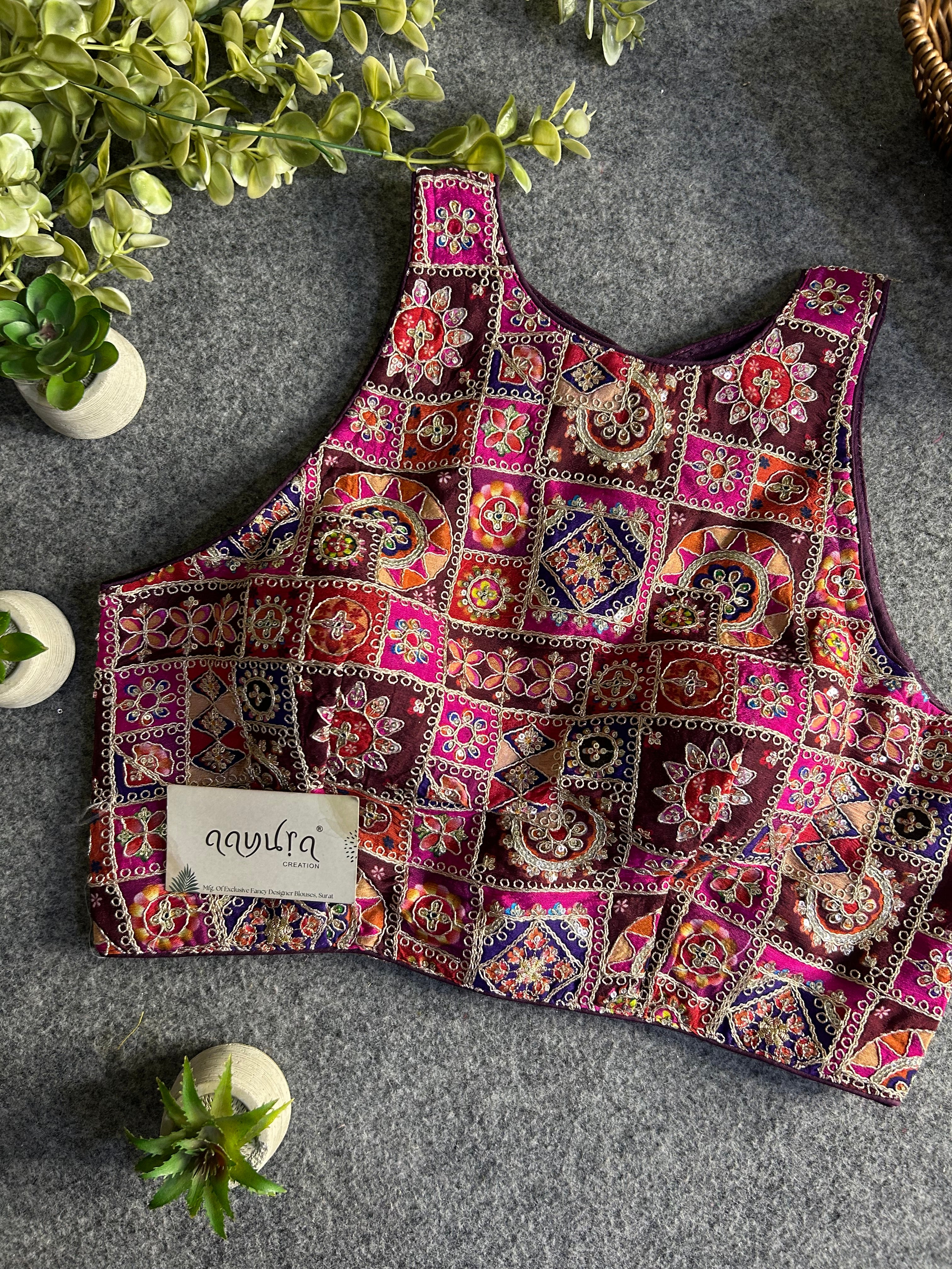 Chic Halter Neck Ethnic Blouse