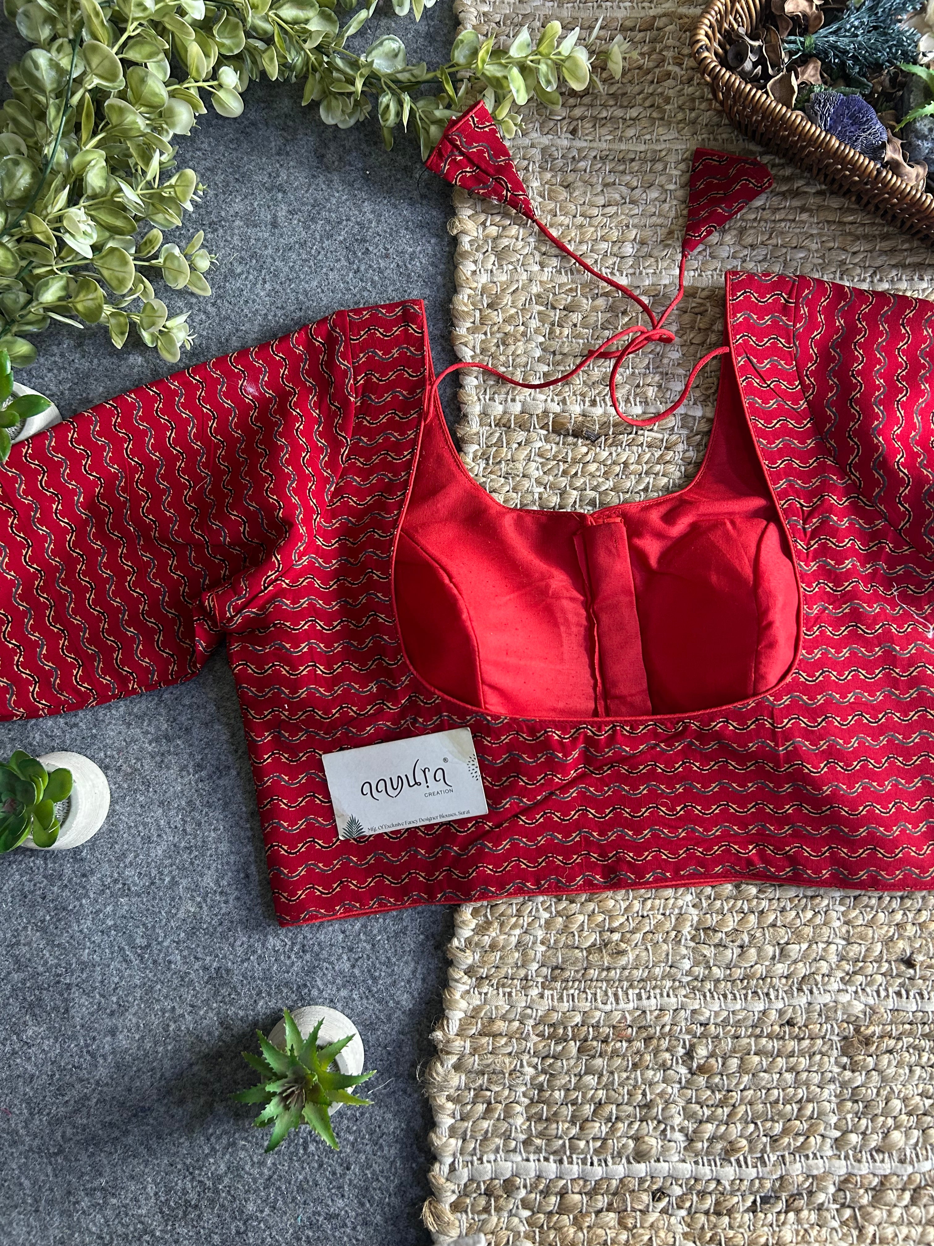 Cotton Front Open Blouse