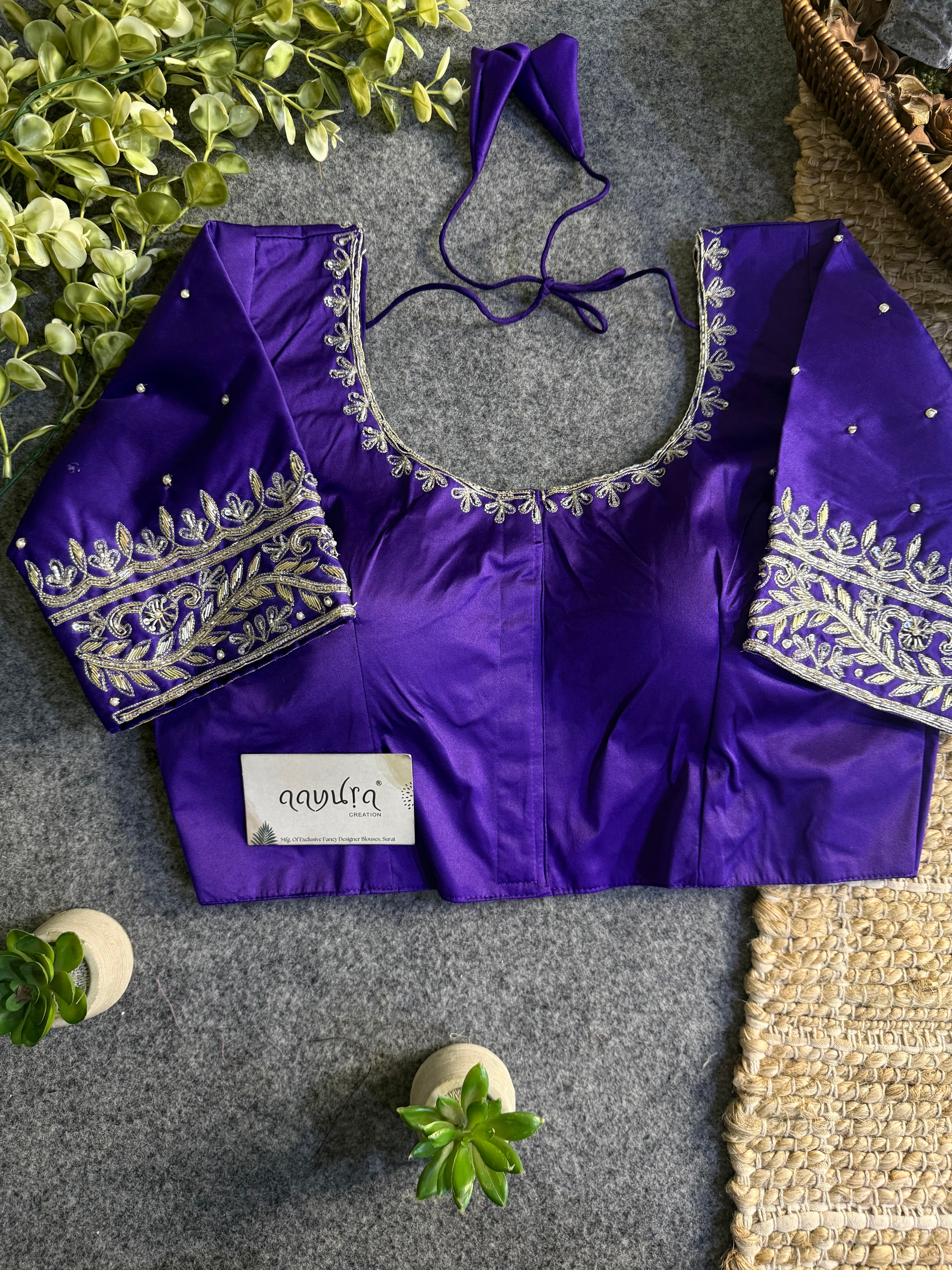 Royal Zardosi Silk Front-Open Blouse