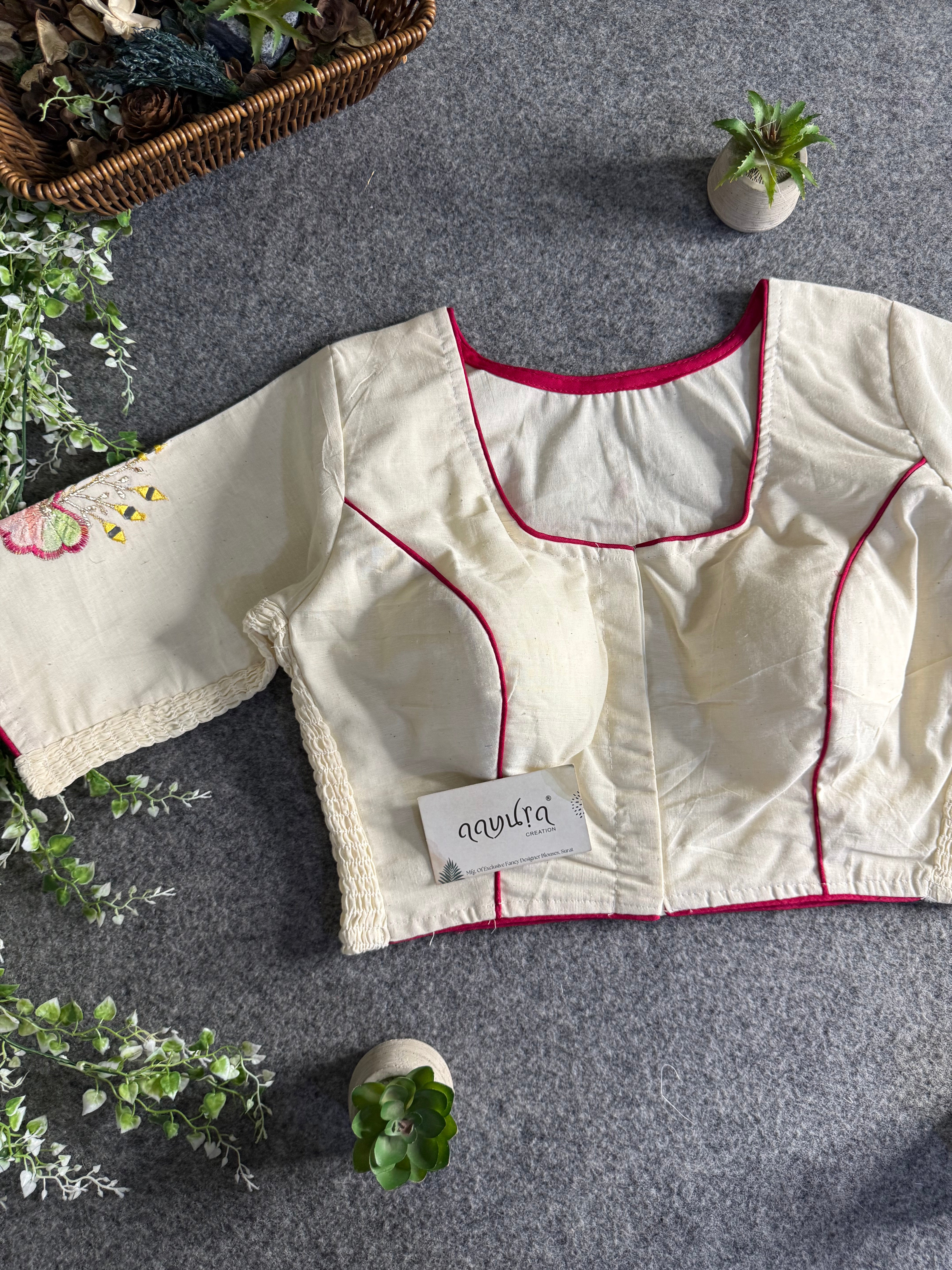 Khadi Threaded Streatchable Blouse