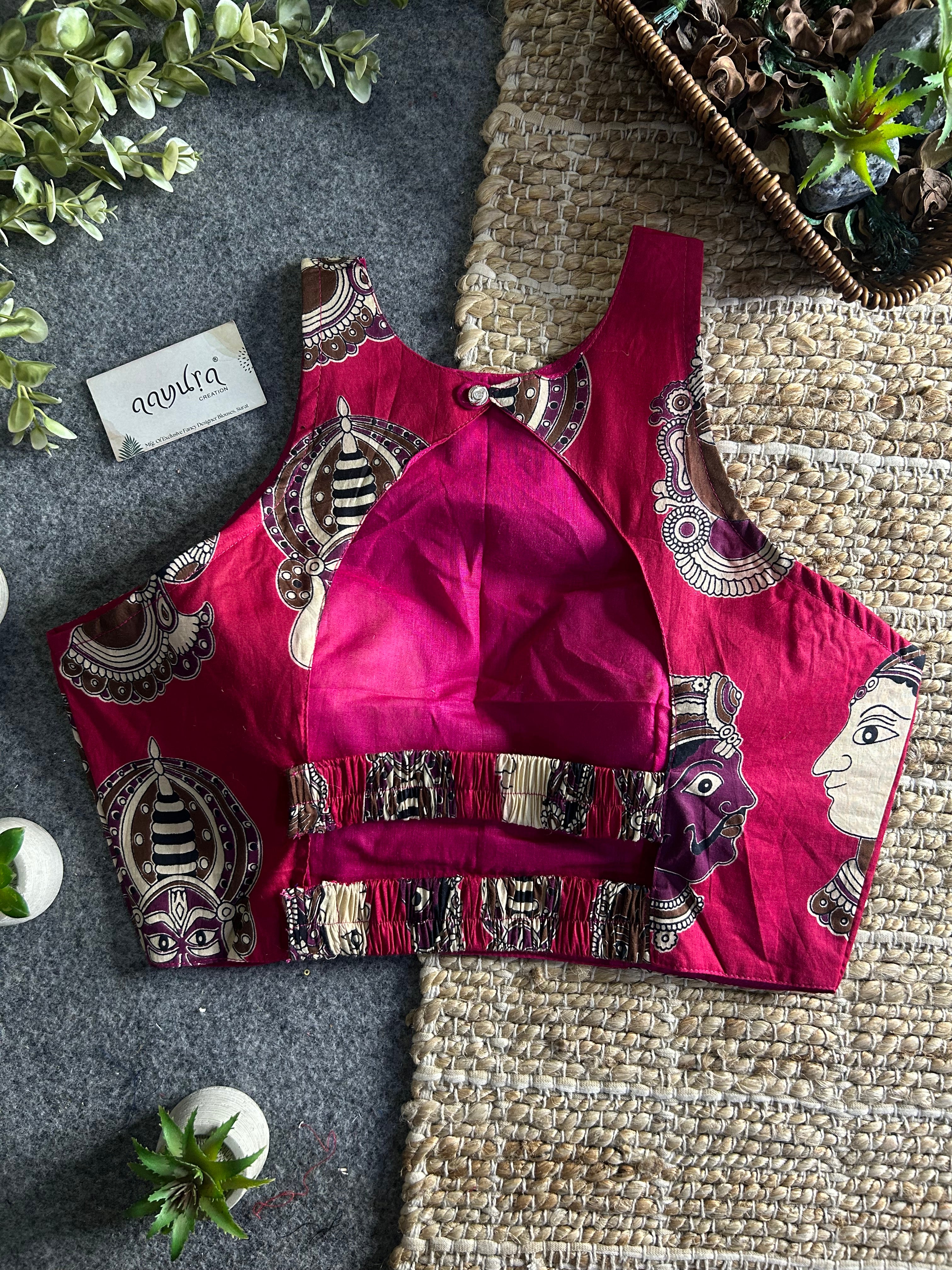 StyleEase Cotton Halter Designer Blouse