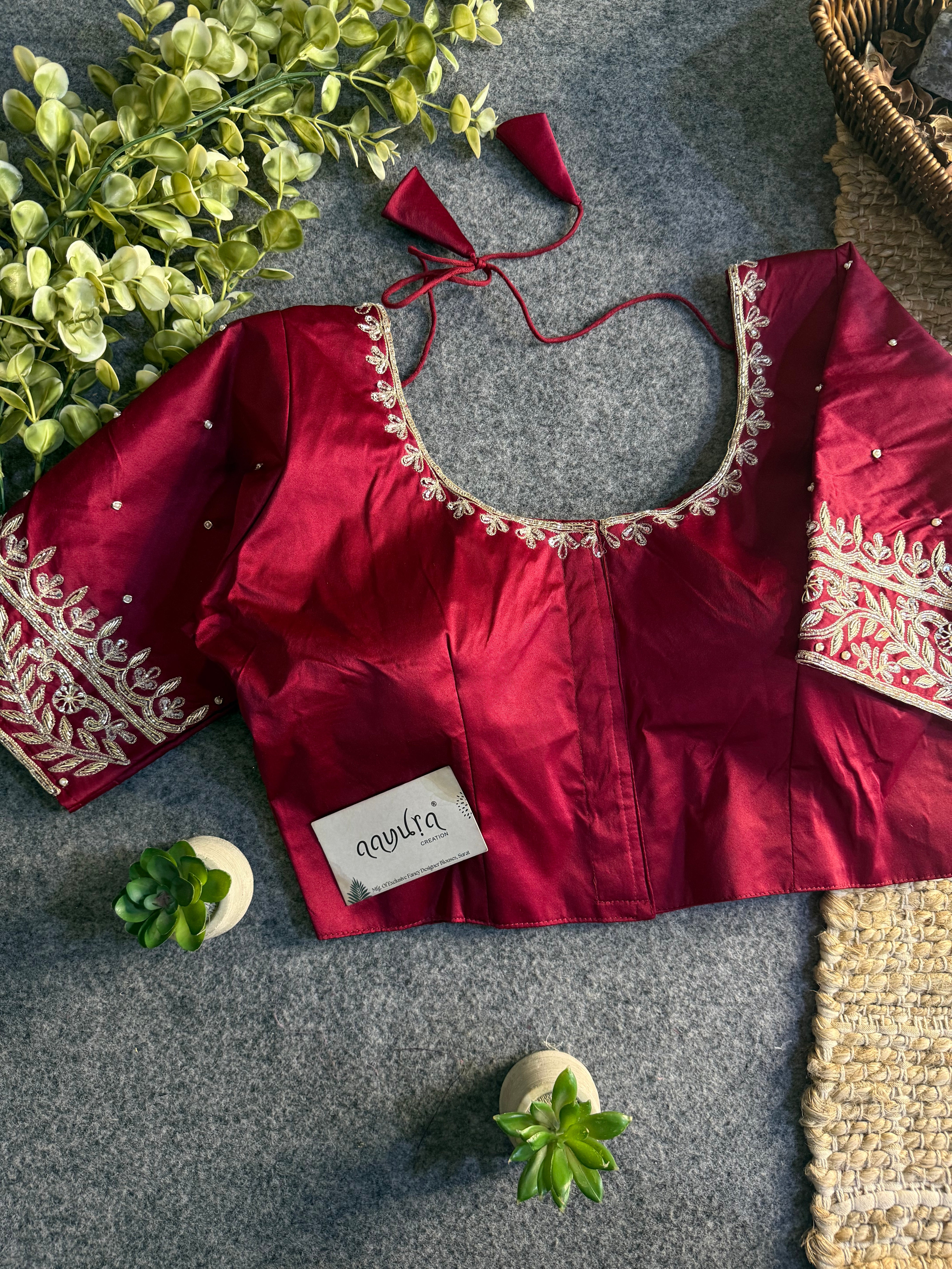 Royal Zardosi Silk Front-Open Blouse