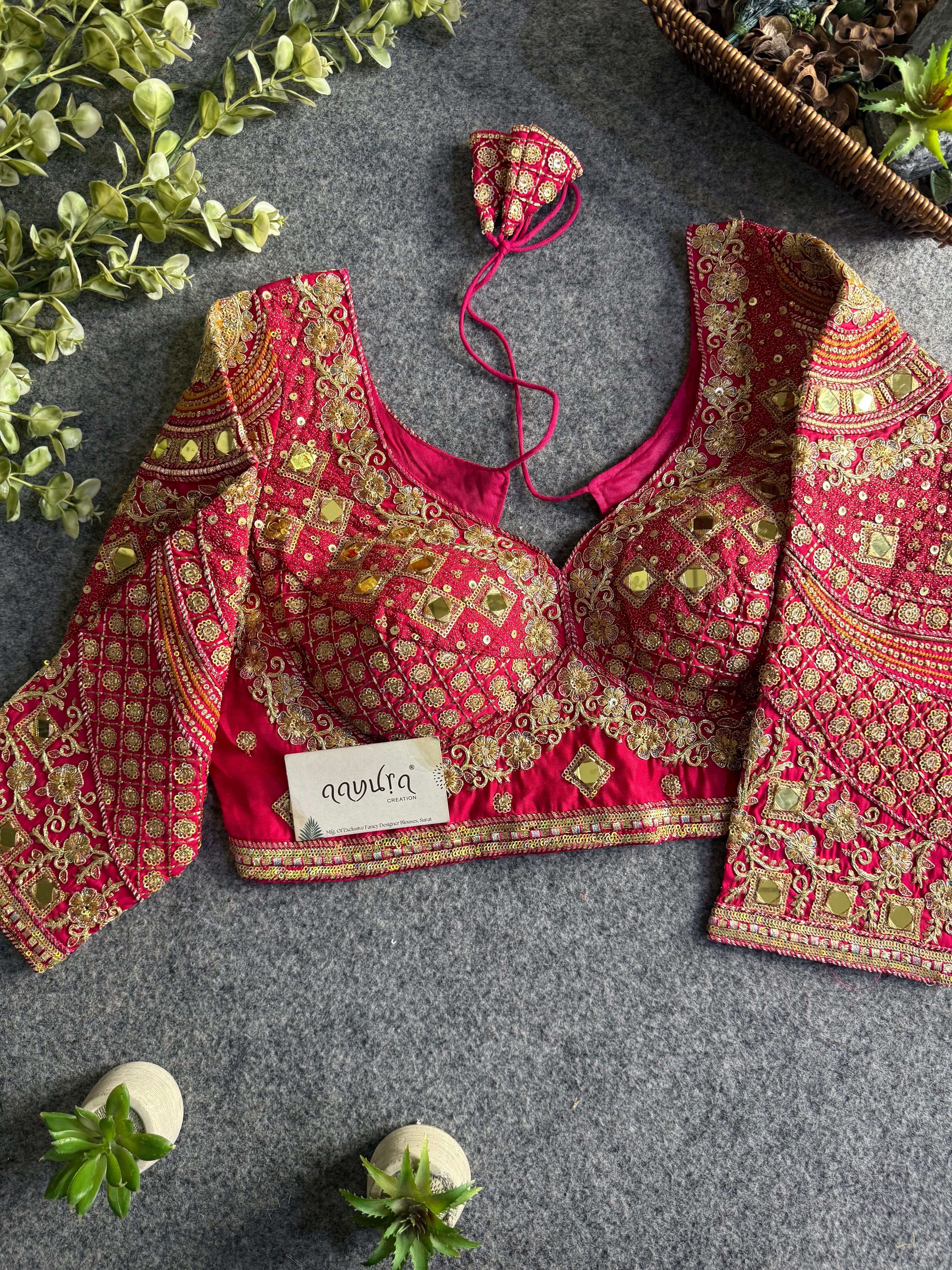 Heritage Embroidery Mirror Work Blouse