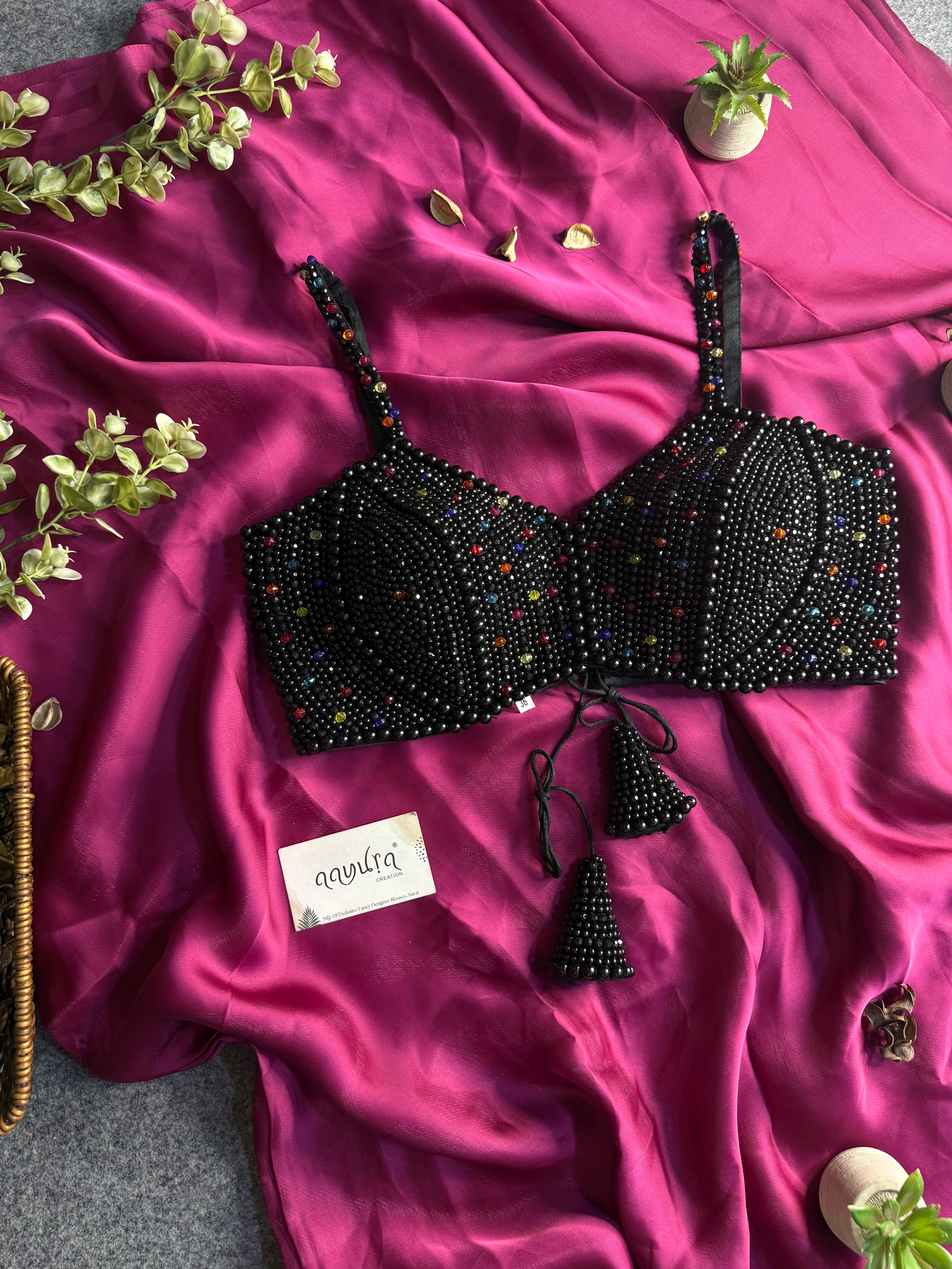 Virelle Black Pearl Bloom Saree