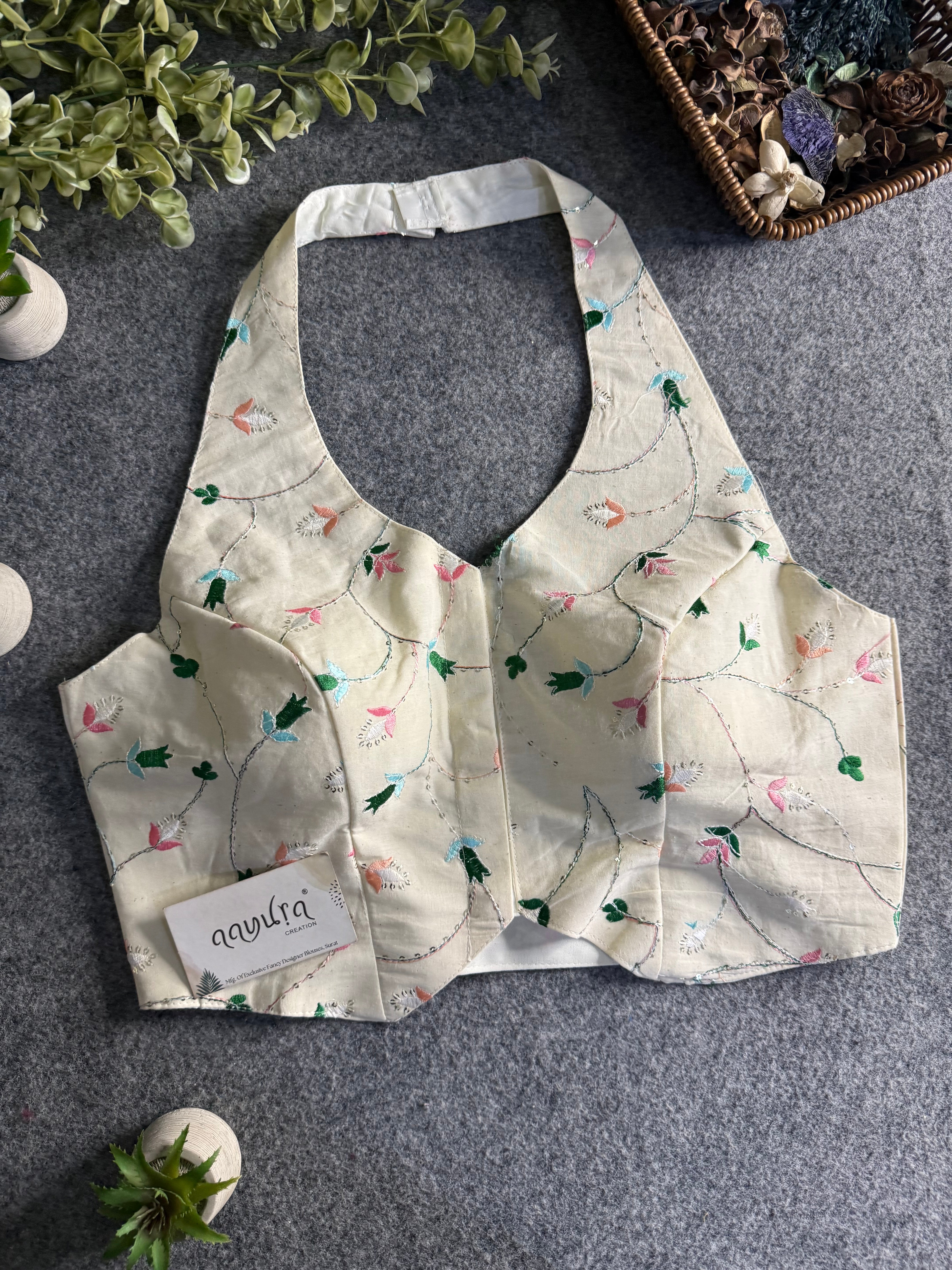 Cotton Halter Neck Blouse