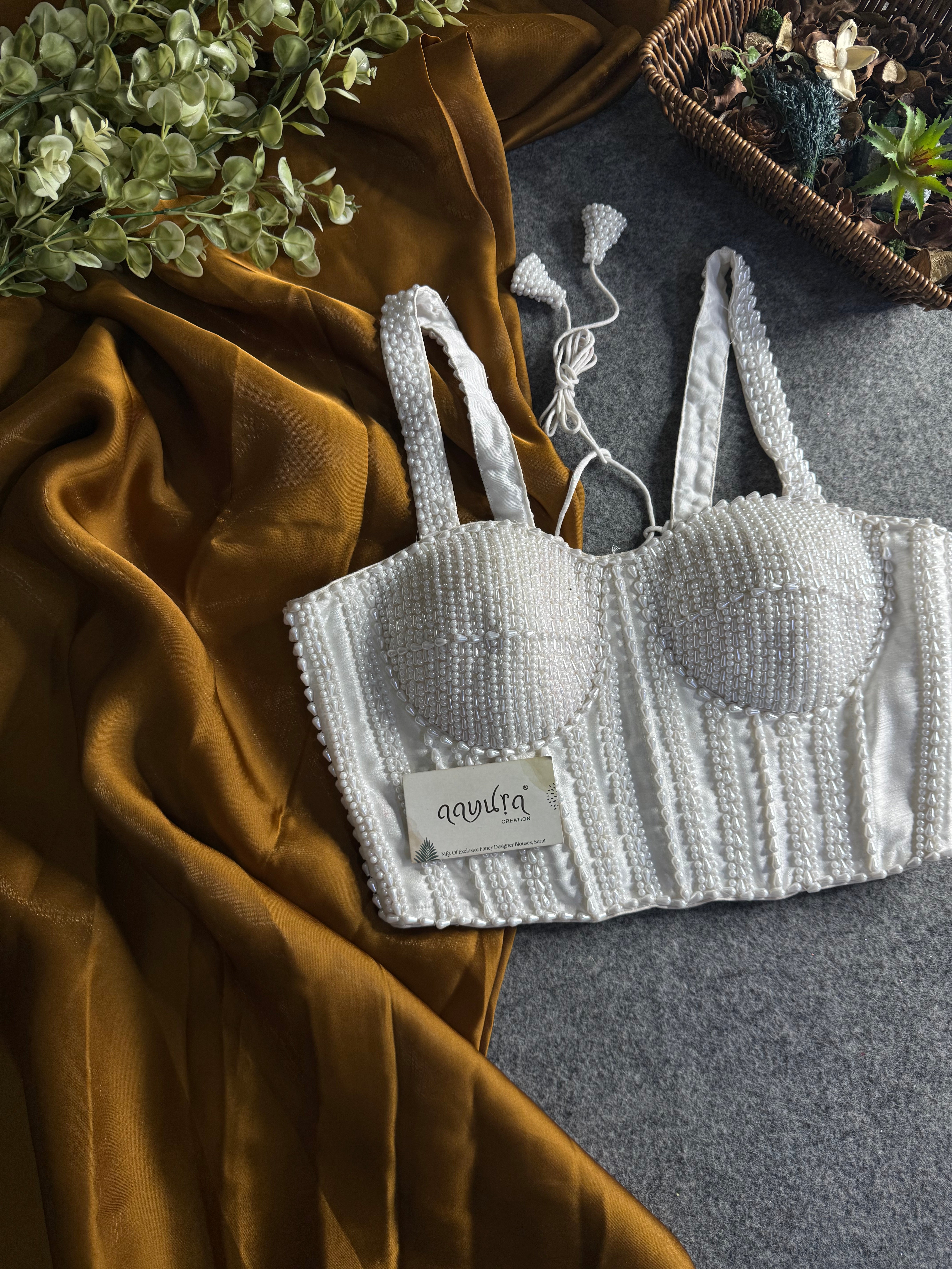 Aleena Pearl Bloom Satin Silk Ensemble