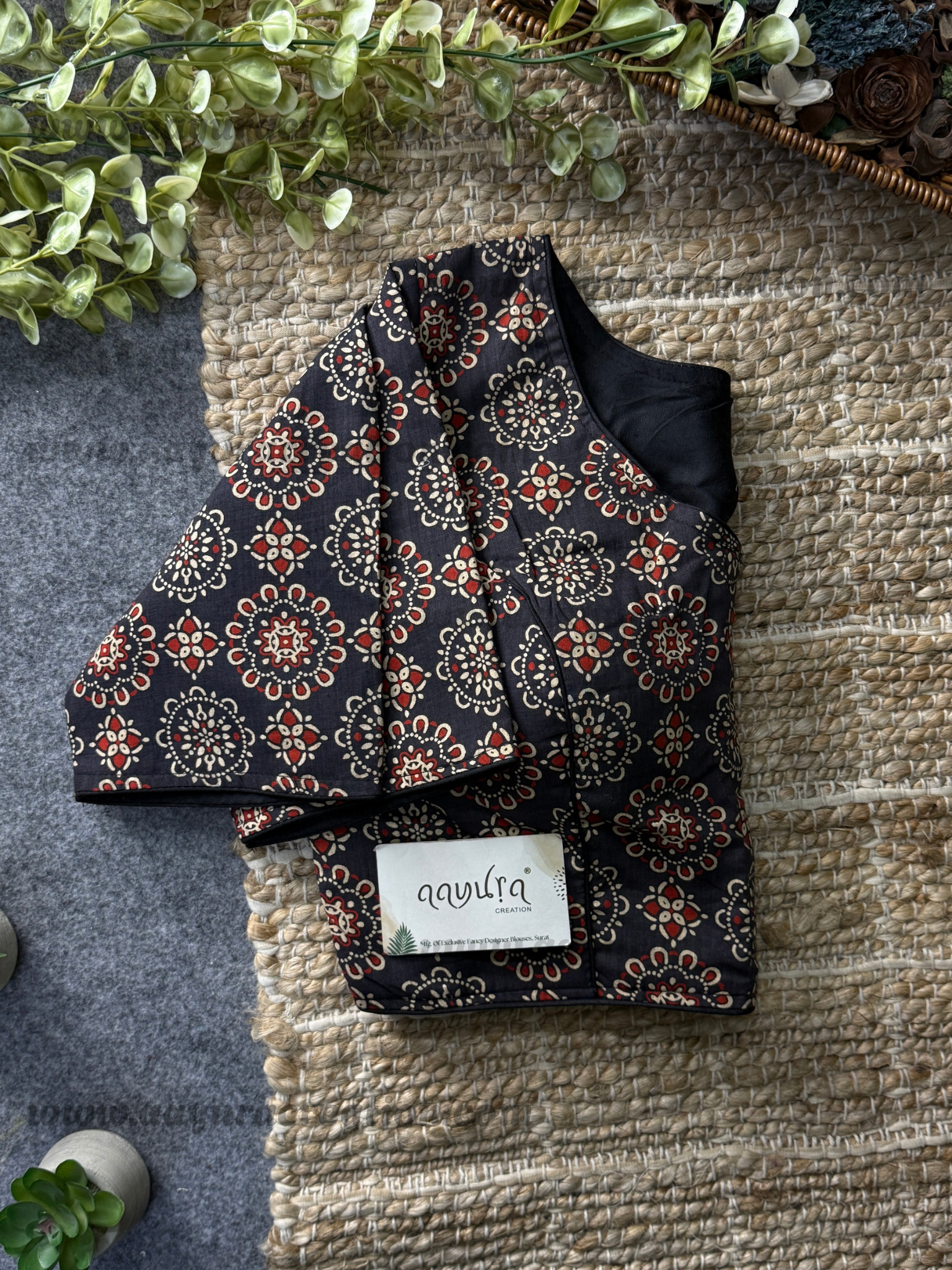 Ajrakh Boatneck Blouse
