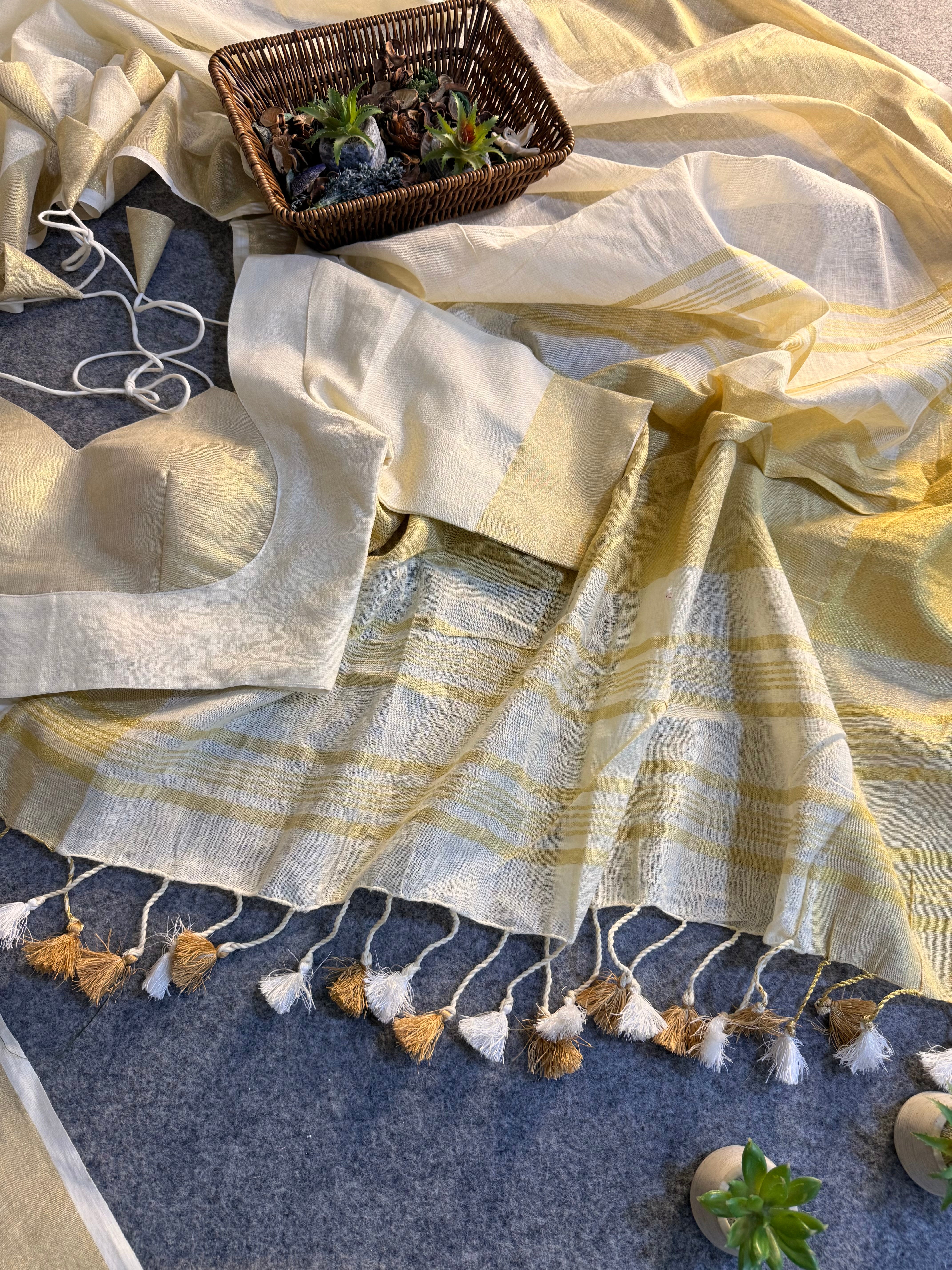 Handwoven Linen Grace Saree