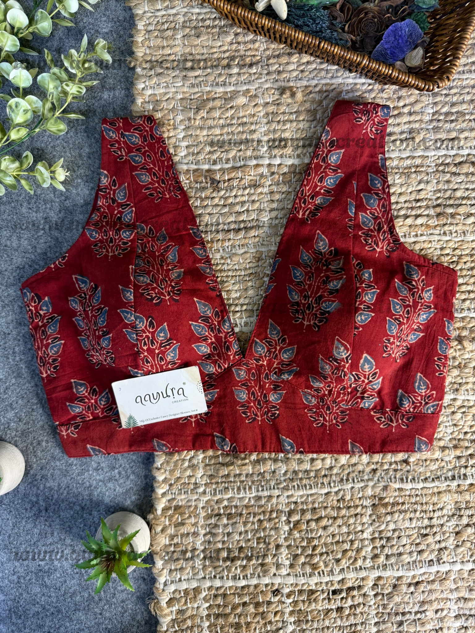 Ajrakh V Neck