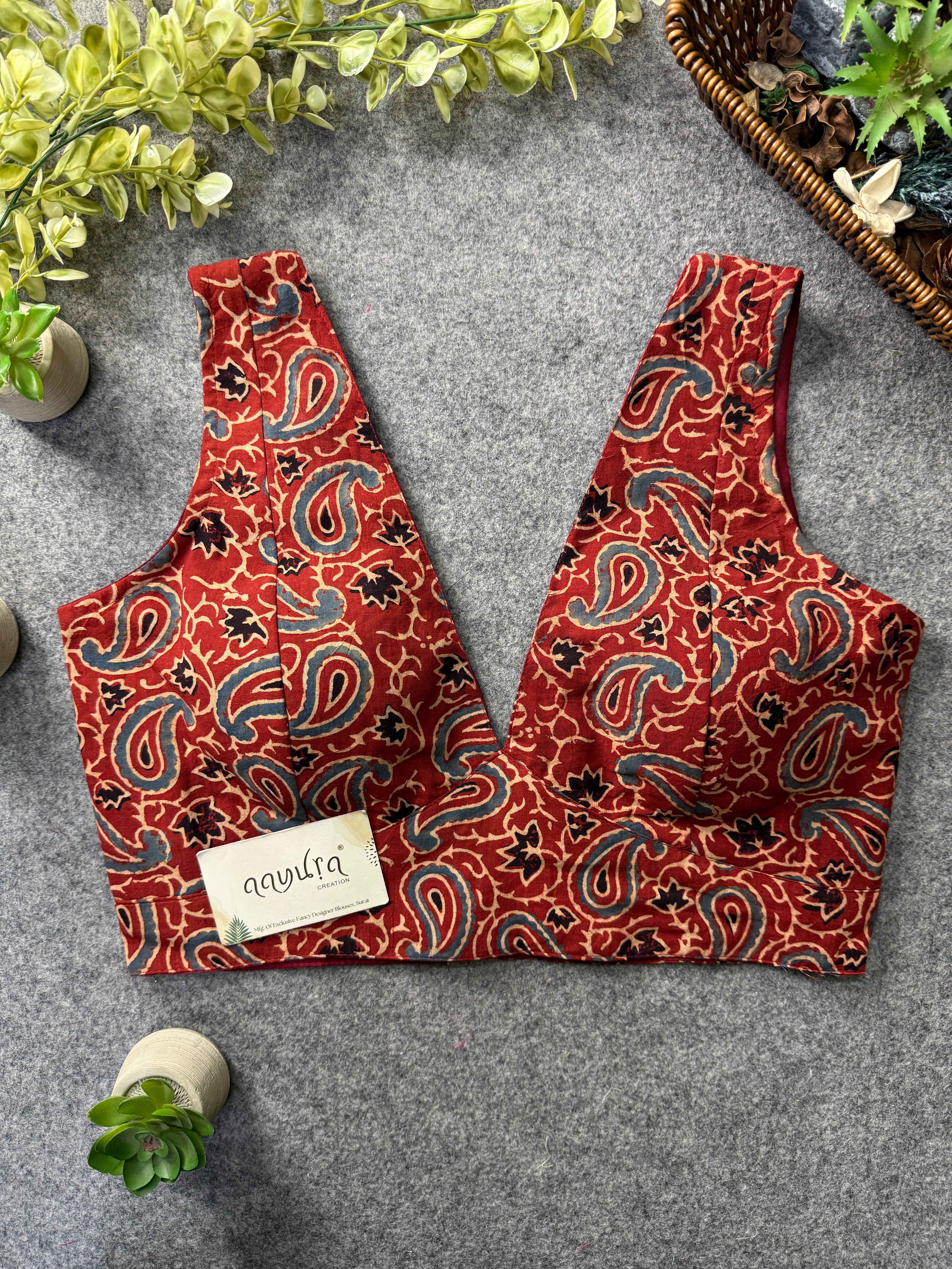 Ajrakh V Neck