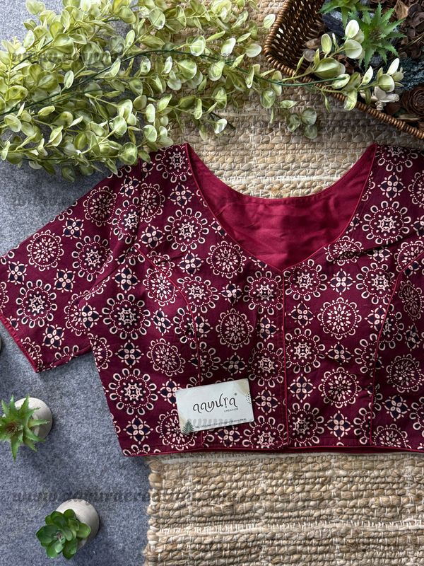 Ajrakh Boatneck Blouse