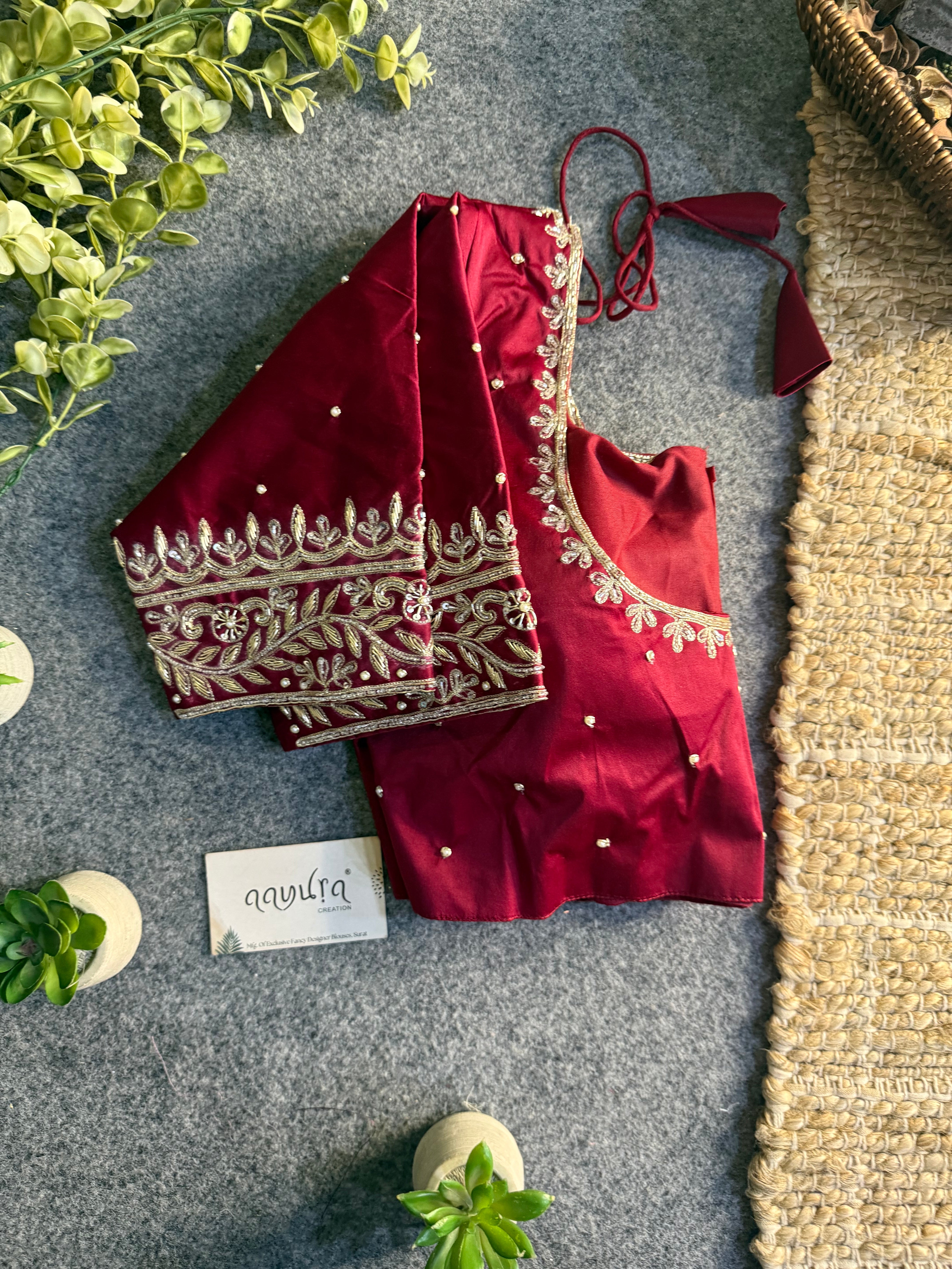 Royal Zardosi Silk Front-Open Blouse