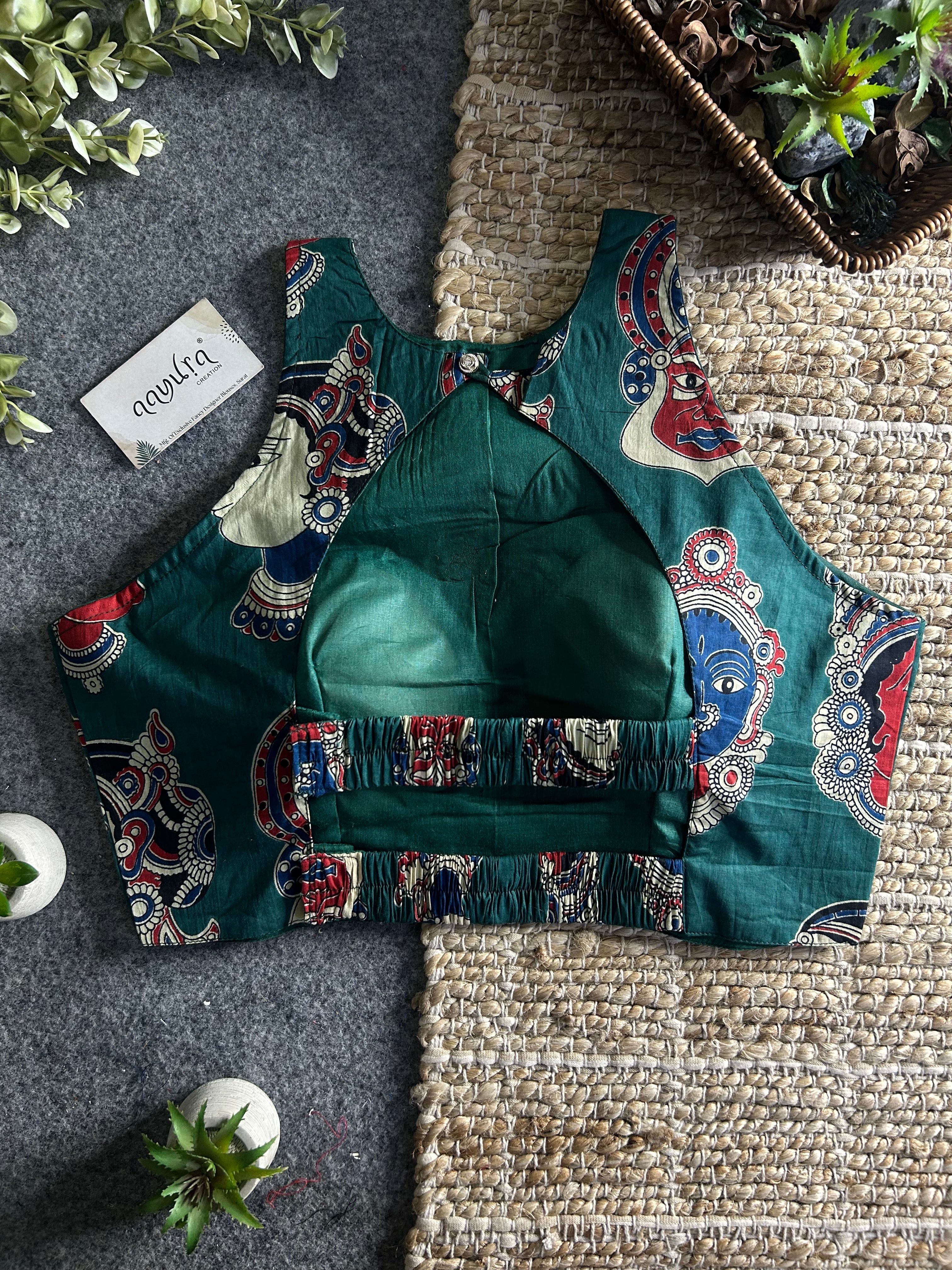 StyleEase Cotton Halter Designer Blouse