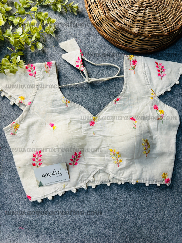 KHADI CAP SLEEVES BLOUSE