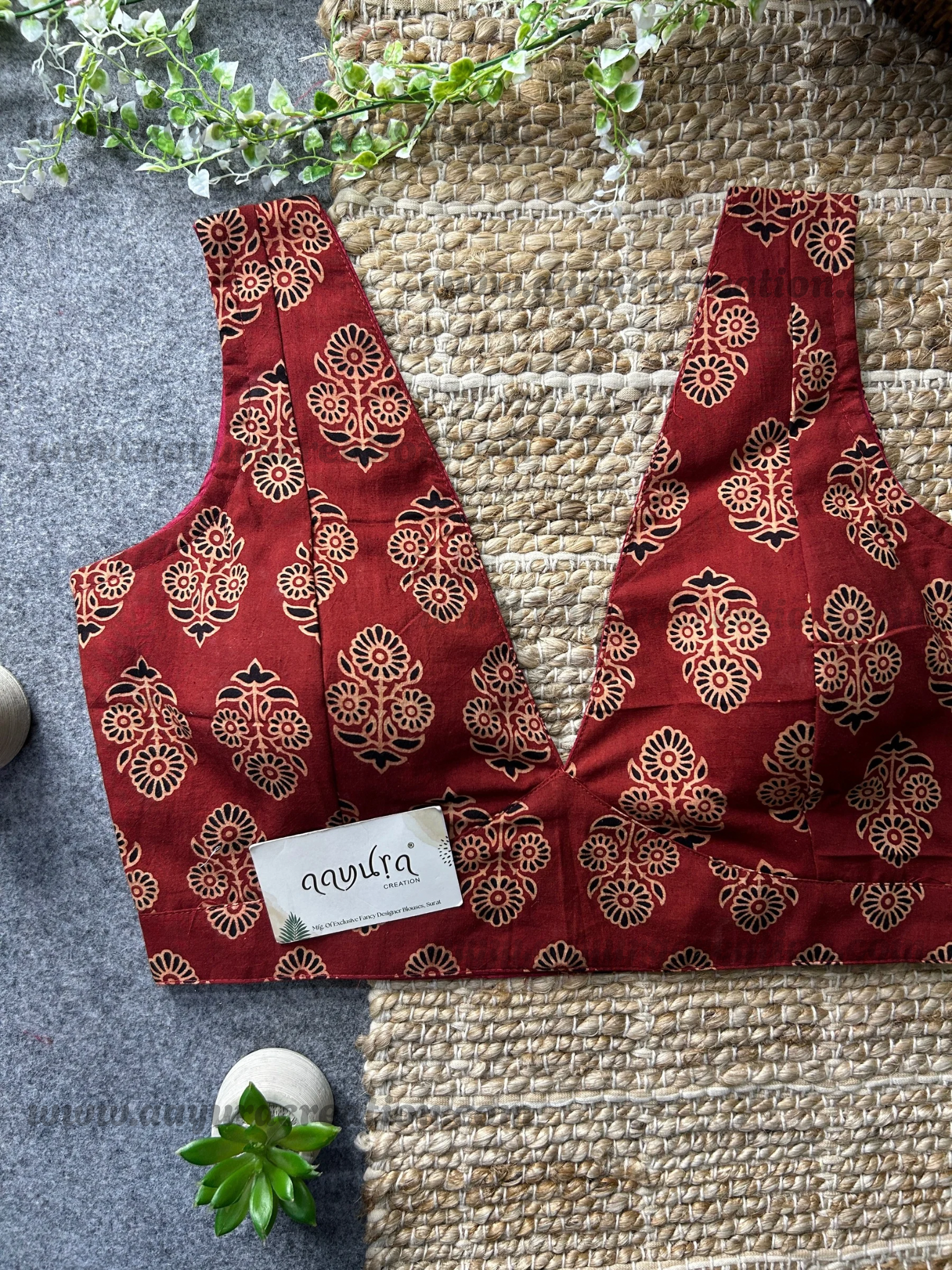Ajrakh V Neck