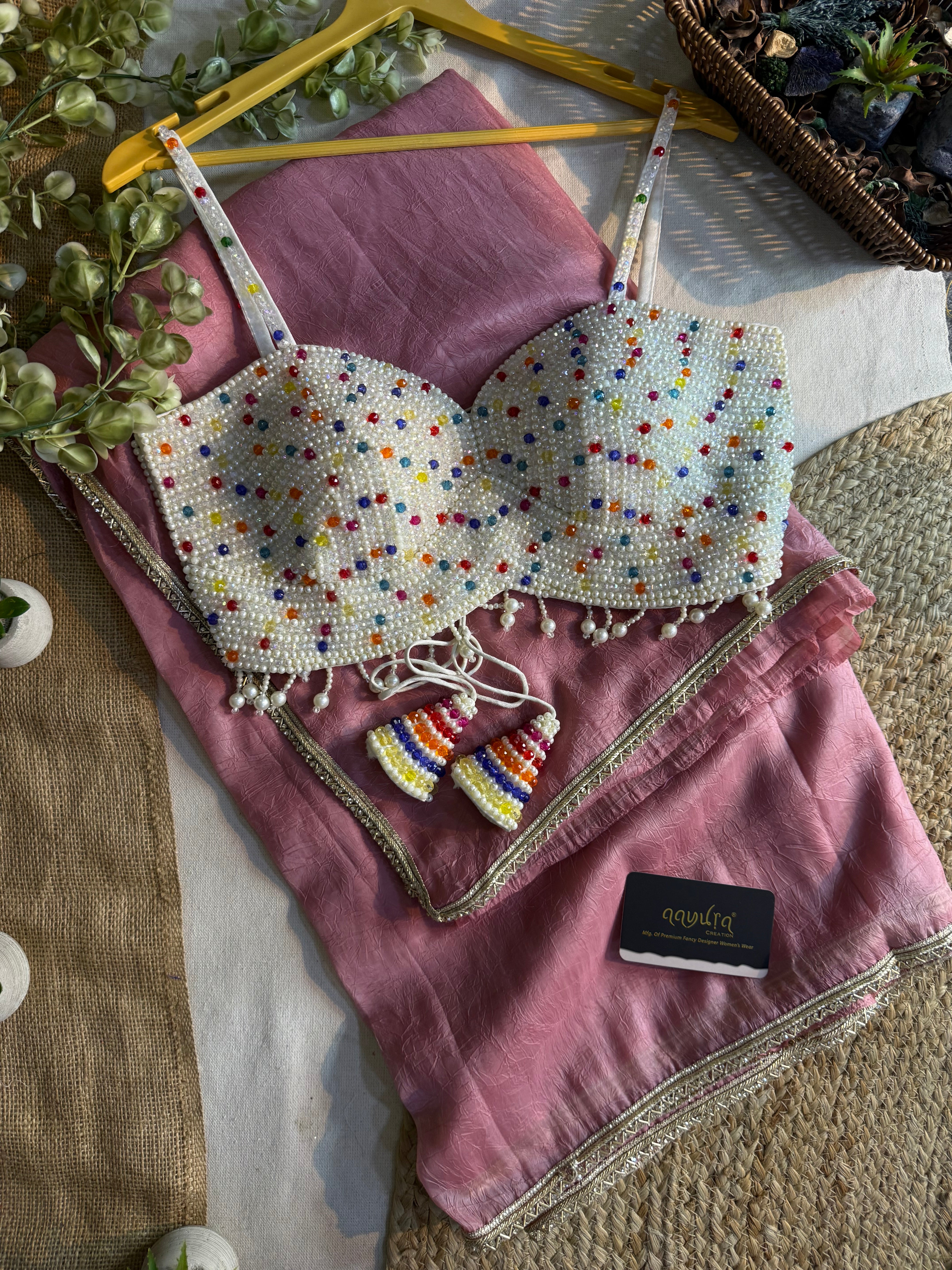 Luxe Pearl Saree Set