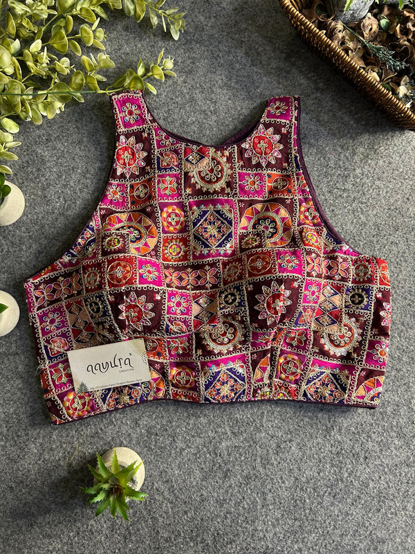 Chic Halter Neck Ethnic Blouse