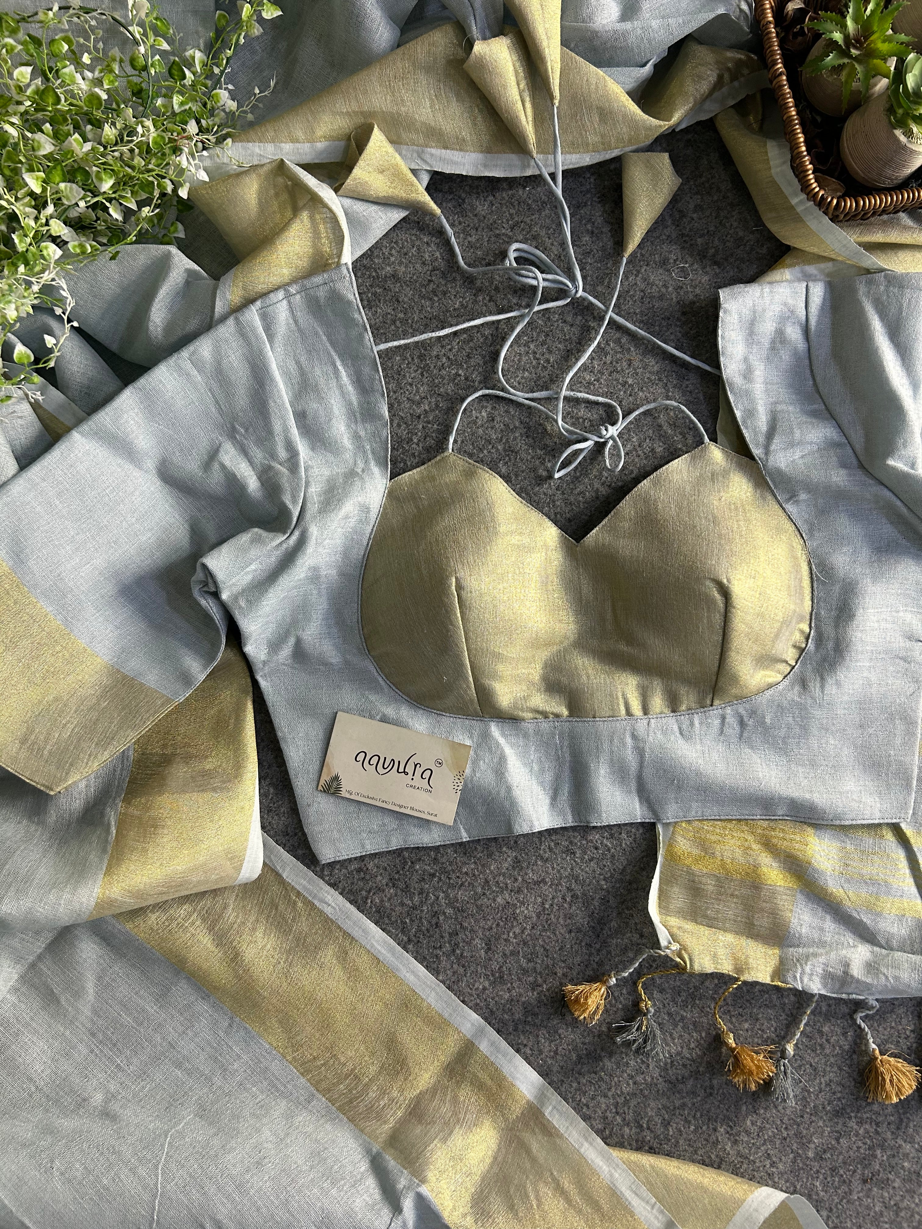 Handwoven Linen Grace Saree